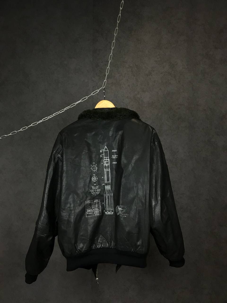 Leather Space vintage art leather jacket Size US L / EU 52-54 / 3 - 10 Thumbnail