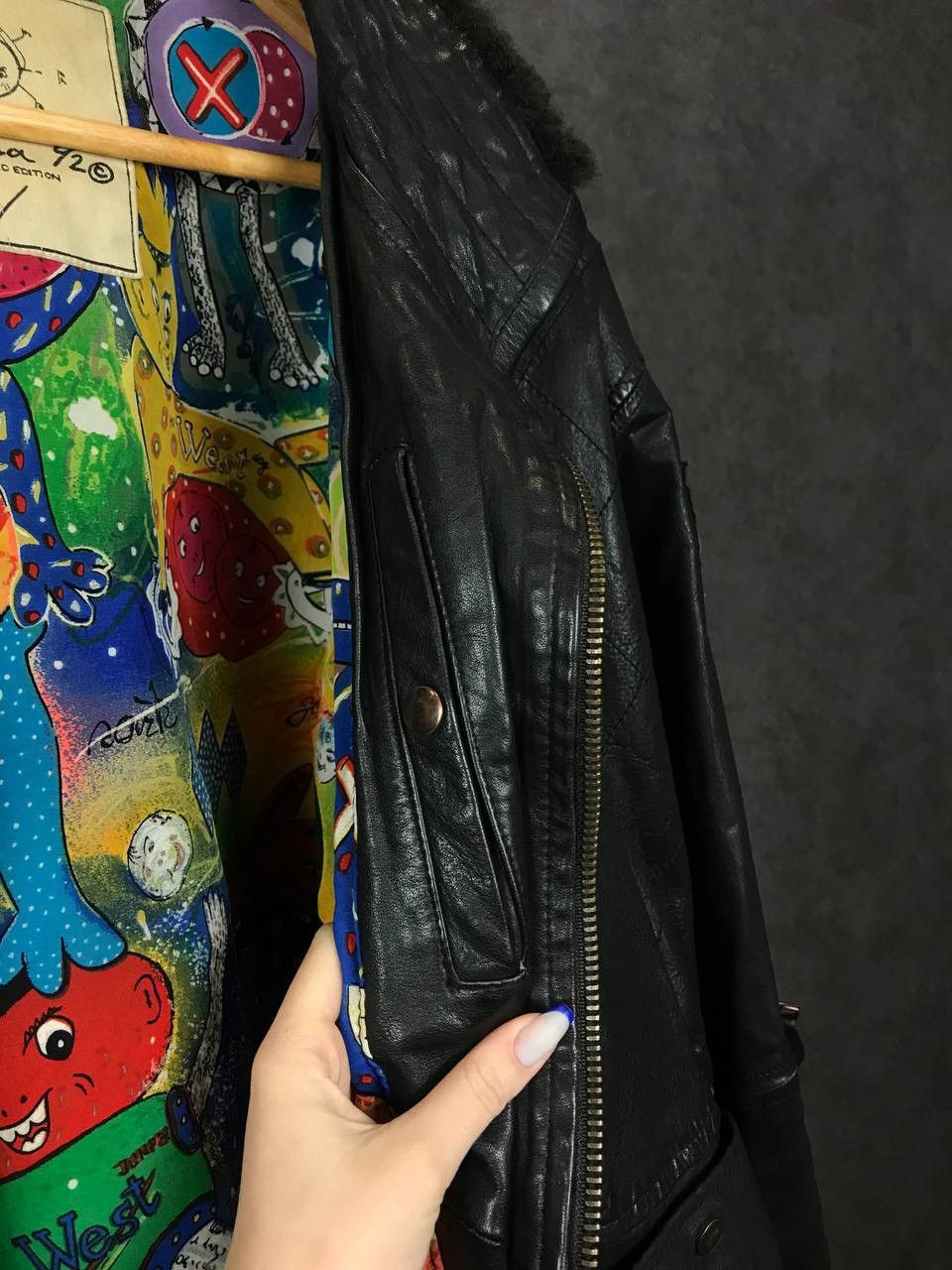 Leather Space vintage art leather jacket Size US L / EU 52-54 / 3 - 15 Thumbnail