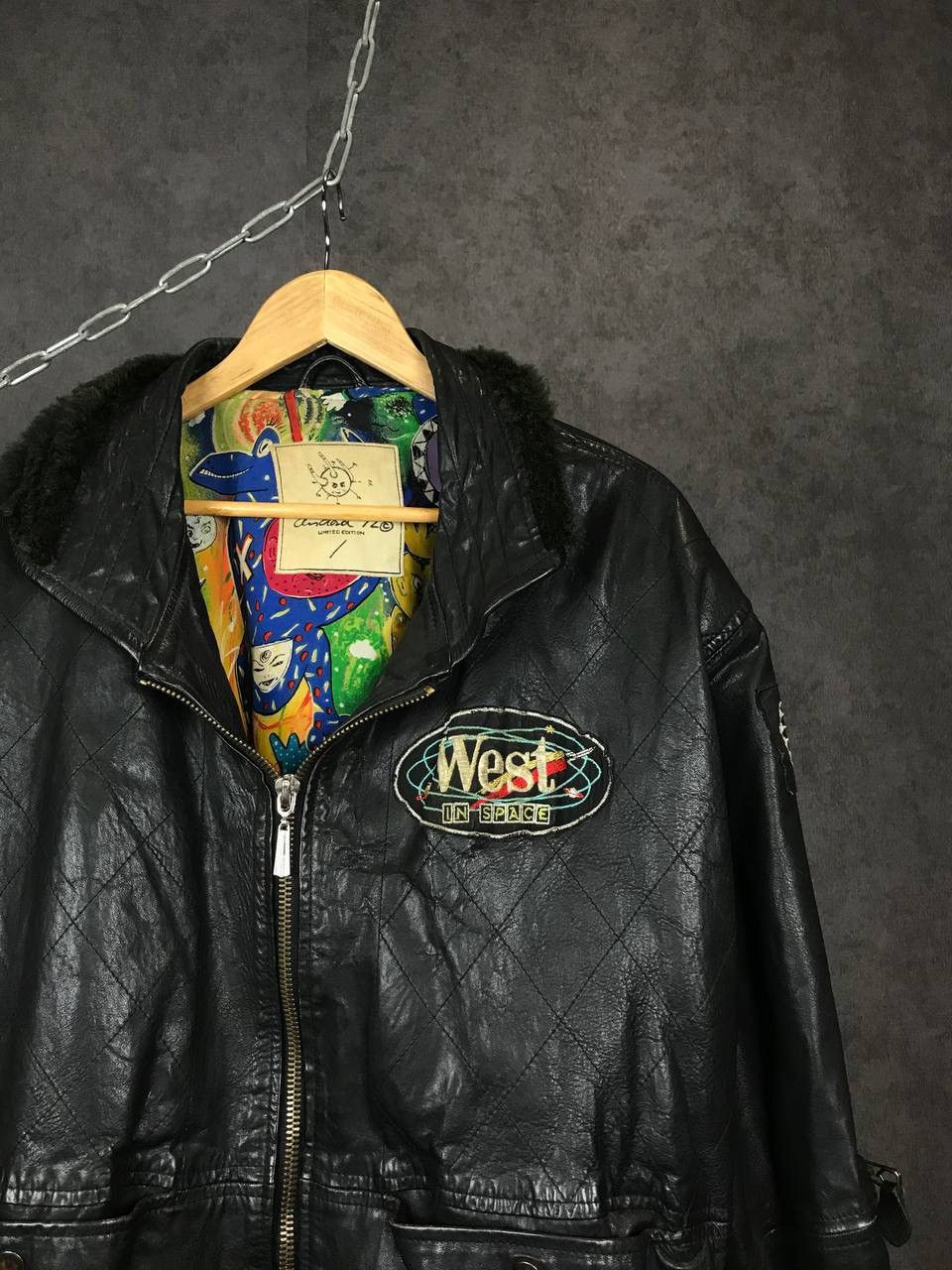 Leather Space vintage art leather jacket Size US L / EU 52-54 / 3 - 2 Thumbnail