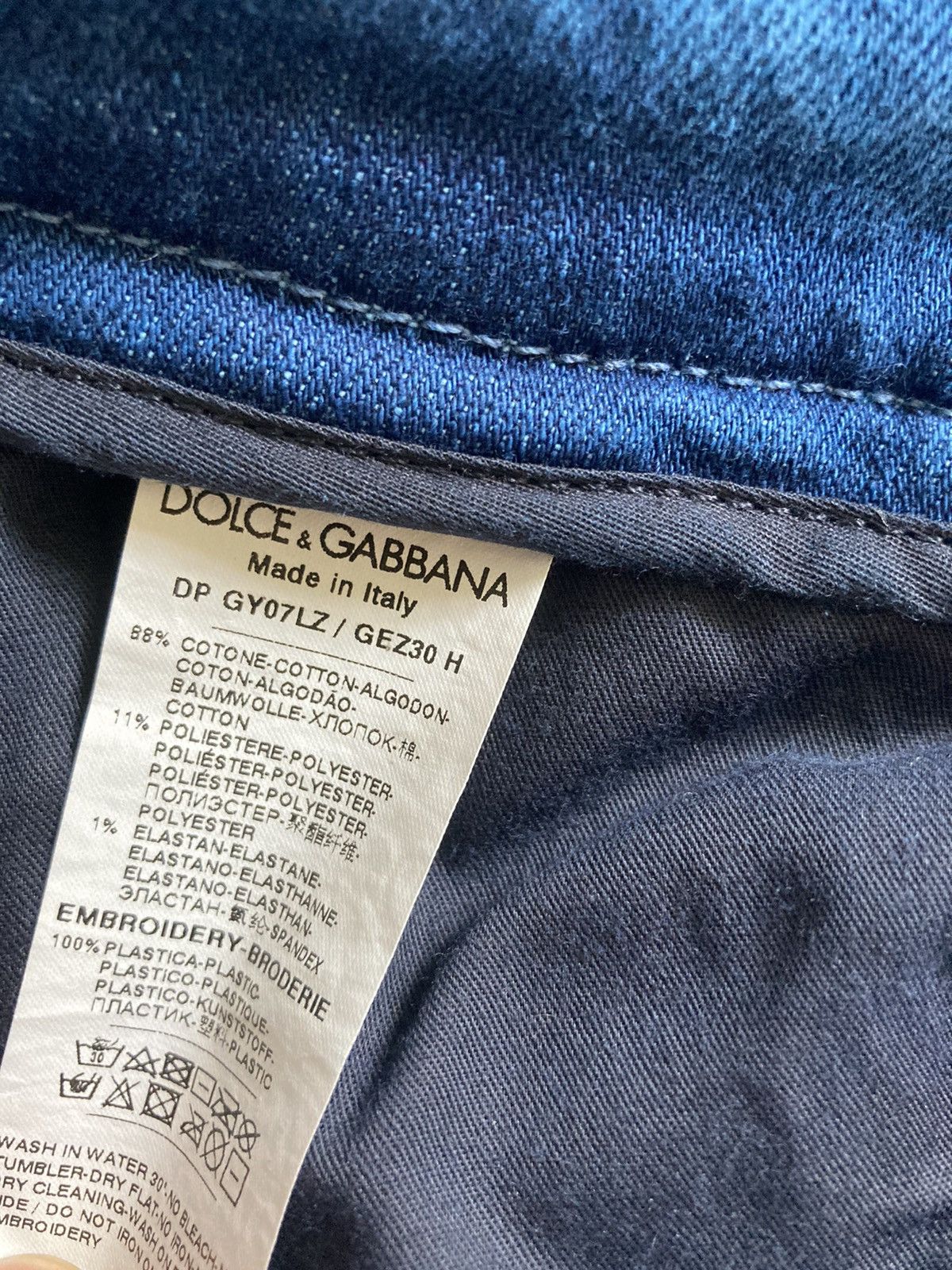 Dolce & Gabbana RUNWAY Over-dyed skinny stretch jeans with crystals Size US 30 / EU 46 - 6 Thumbnail