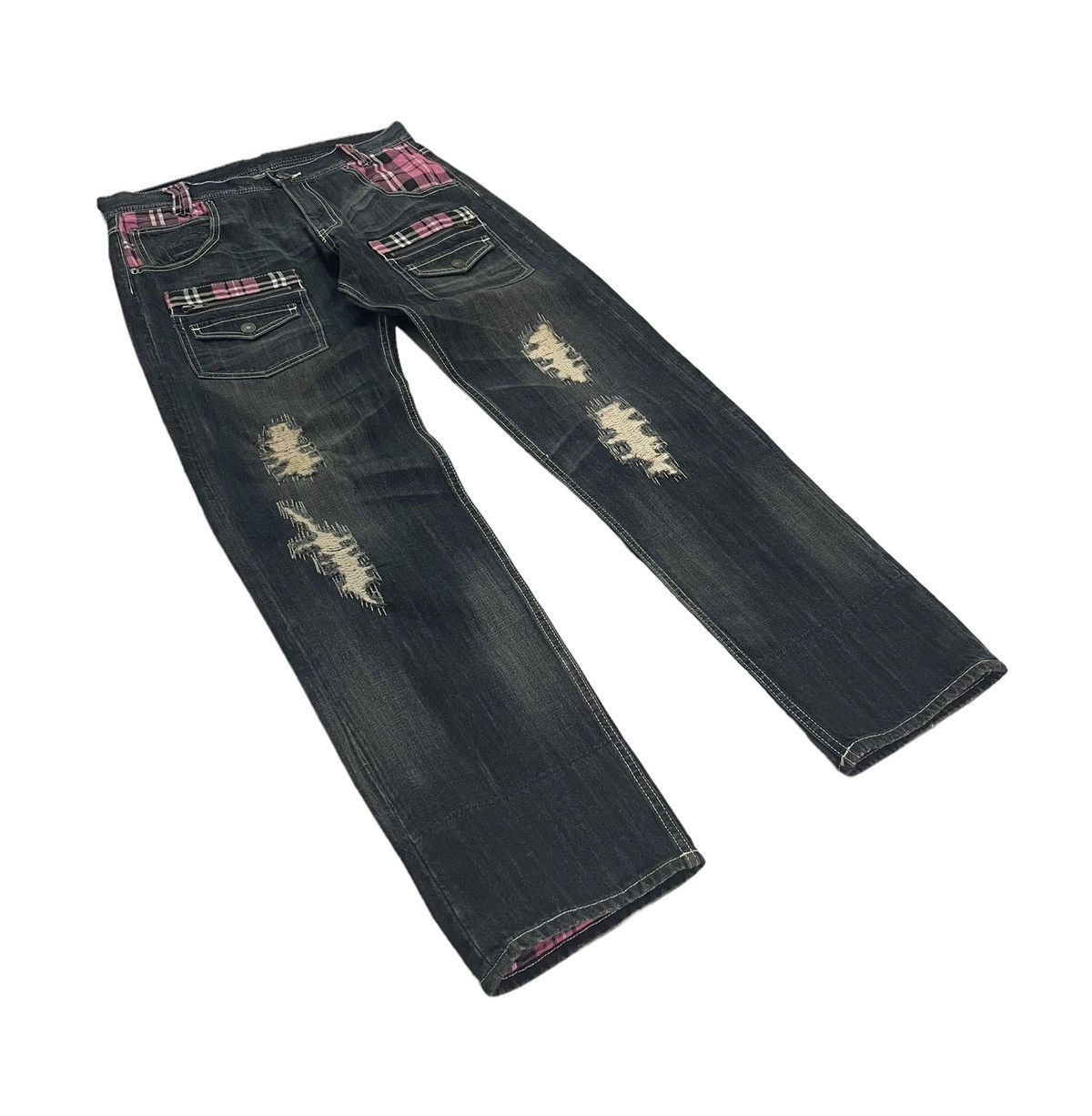 Japanese Brand Vintage Oririn Japan Bush Jeans Distressed Size US 33 - 3 Thumbnail