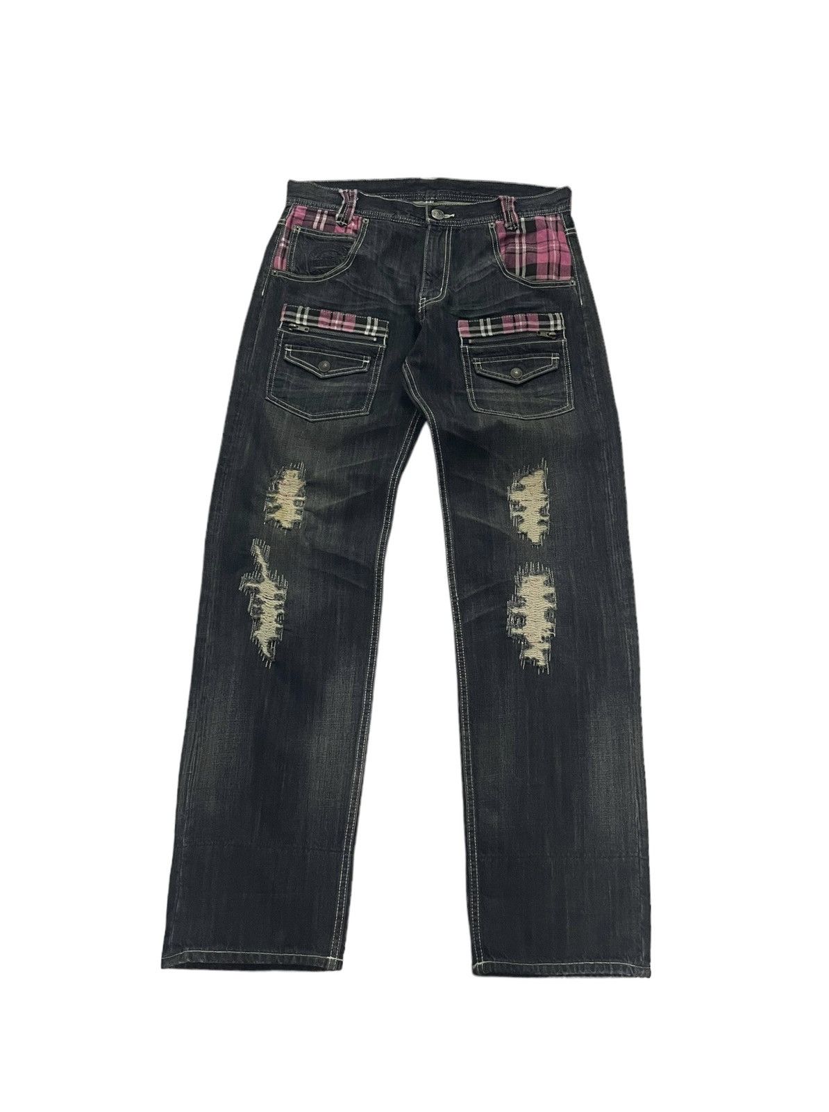 Japanese Brand Vintage Oririn Japan Bush Jeans Distressed Size US 33 - 2 Thumbnail