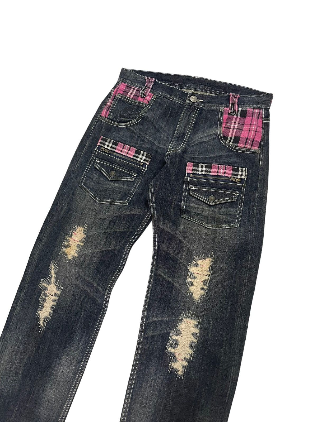 Japanese Brand Vintage Oririn Japan Bush Jeans Distressed Size US 33 - 4 Thumbnail