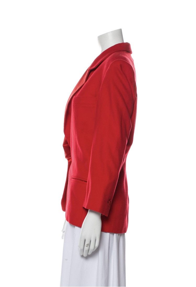 Escada ESCADA red silk satin lapel blazer Size XS / US 0-2 / IT 36-38 - 2 Thumbnail