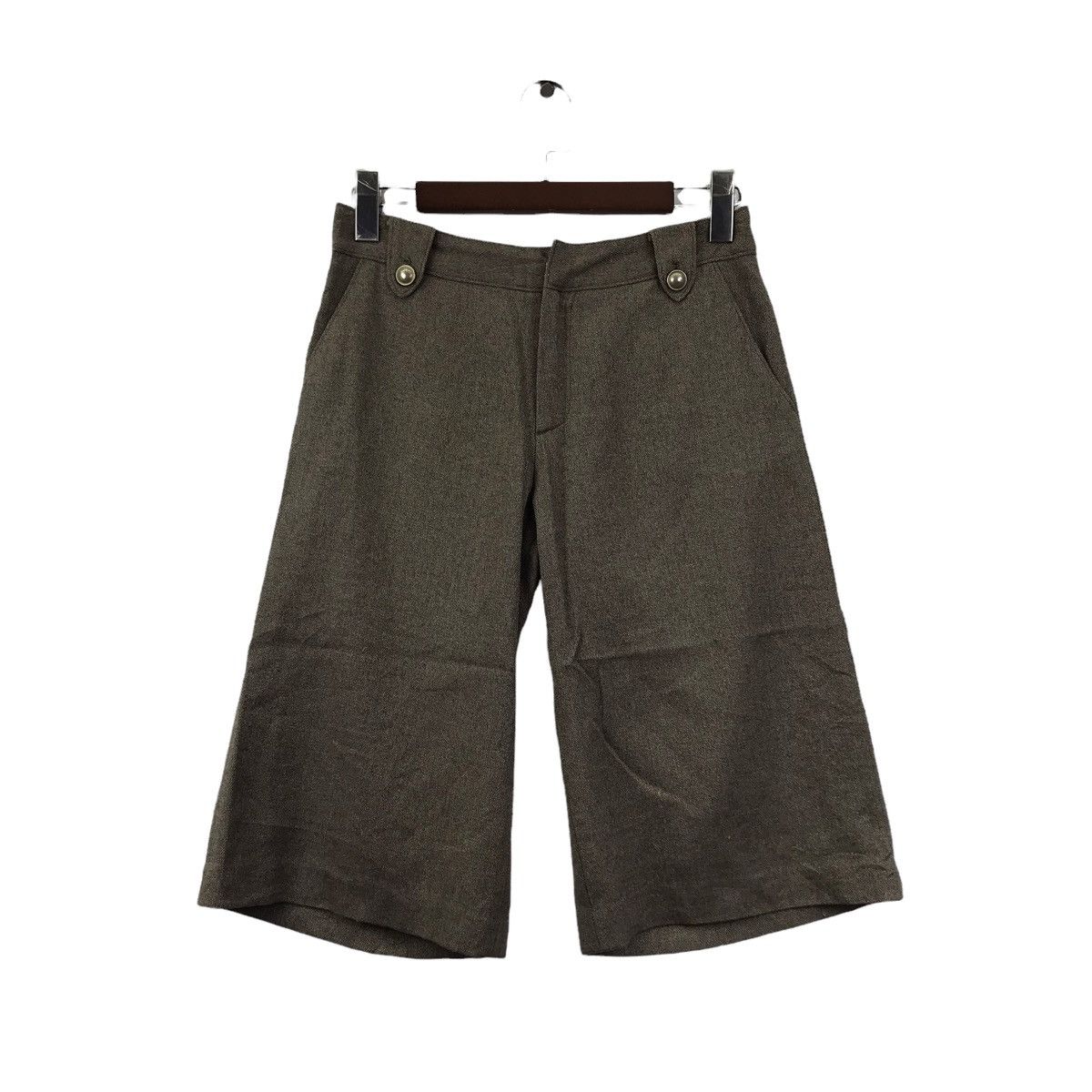 Japanese Brand YANGANY Japanese Brand Brown Wool Three Quarter Trousers Size US 27 - 1 Thumbnail
