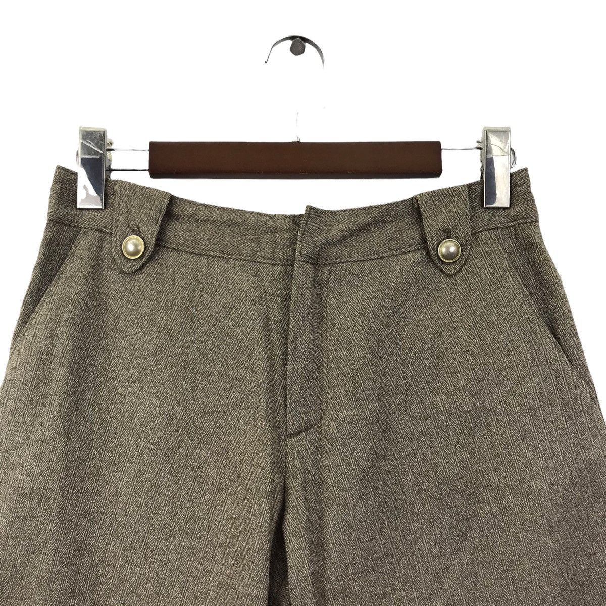 Japanese Brand YANGANY Japanese Brand Brown Wool Three Quarter Trousers Size US 27 - 2 Thumbnail