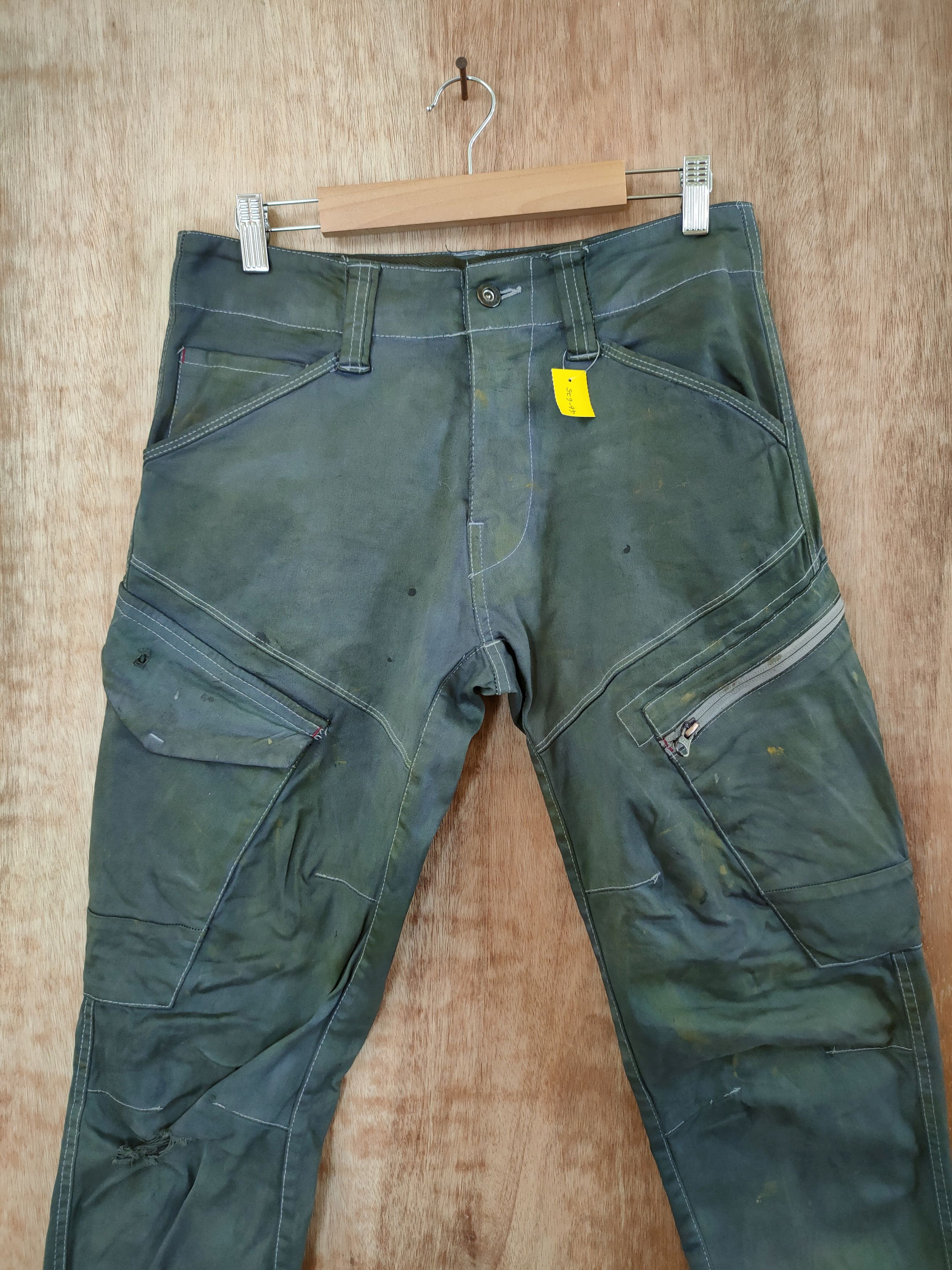 Japanese Brand DL Twist Japan faded paint distressed cargo pants#46-625 Size US 30 / EU 46 - 4 Thumbnail