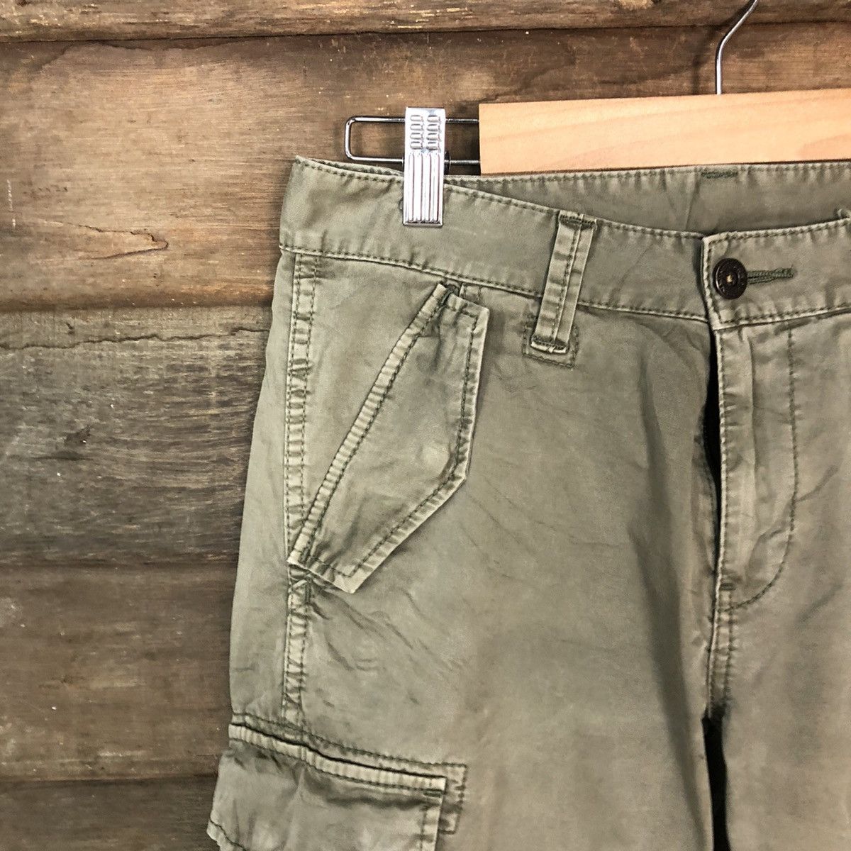 Faded Glory Uniqlo Green faded multipocket tactical Cargo Pants #6885 Size US 26 / EU 42 - 4 Thumbnail