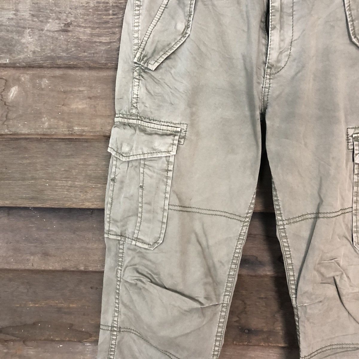 Faded Glory Uniqlo Green faded multipocket tactical Cargo Pants #6885 Size US 26 / EU 42 - 6 Thumbnail