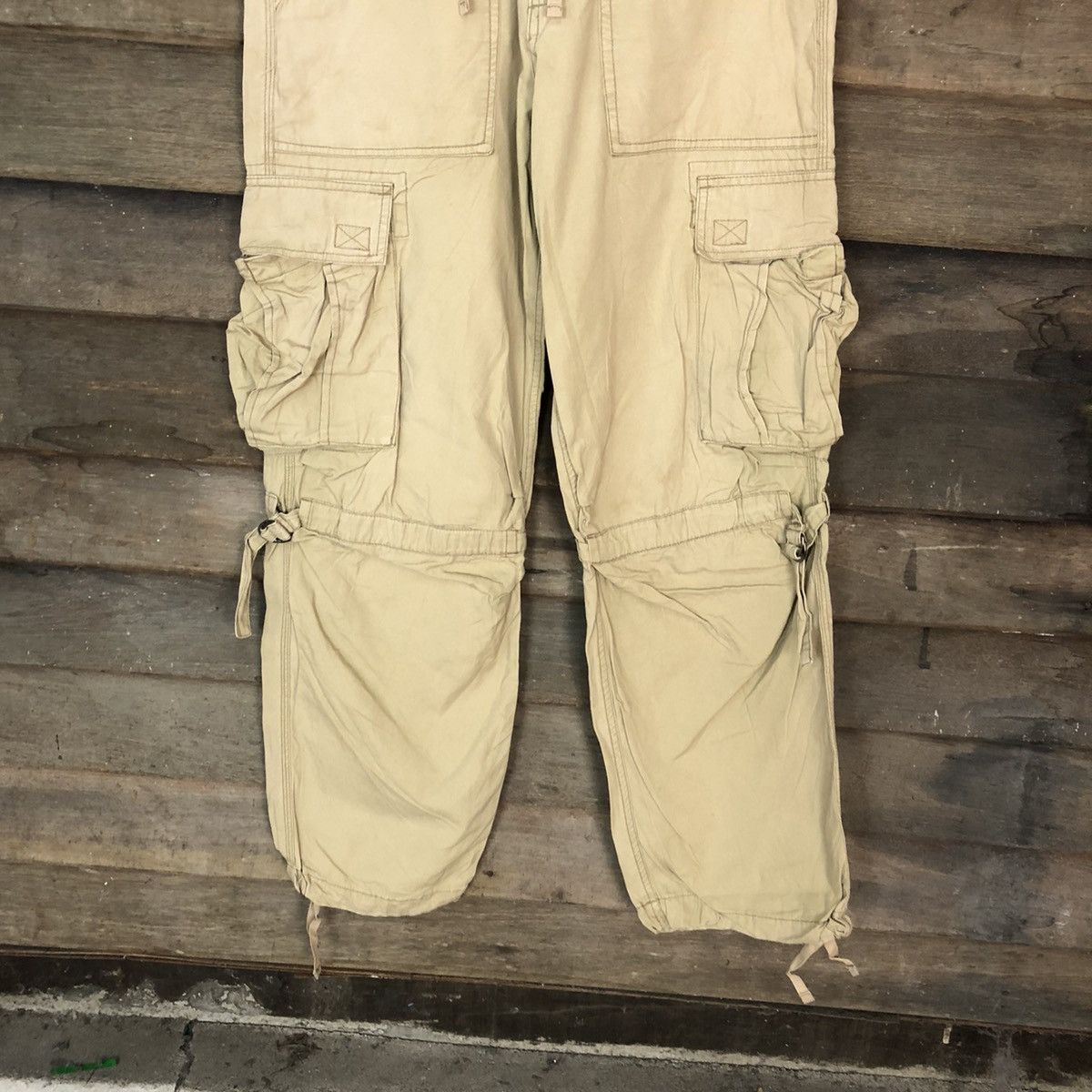 Vintage Vache Brown multi pocket streetwear Cargo Pants #3391 Size US 29 - 3 Thumbnail