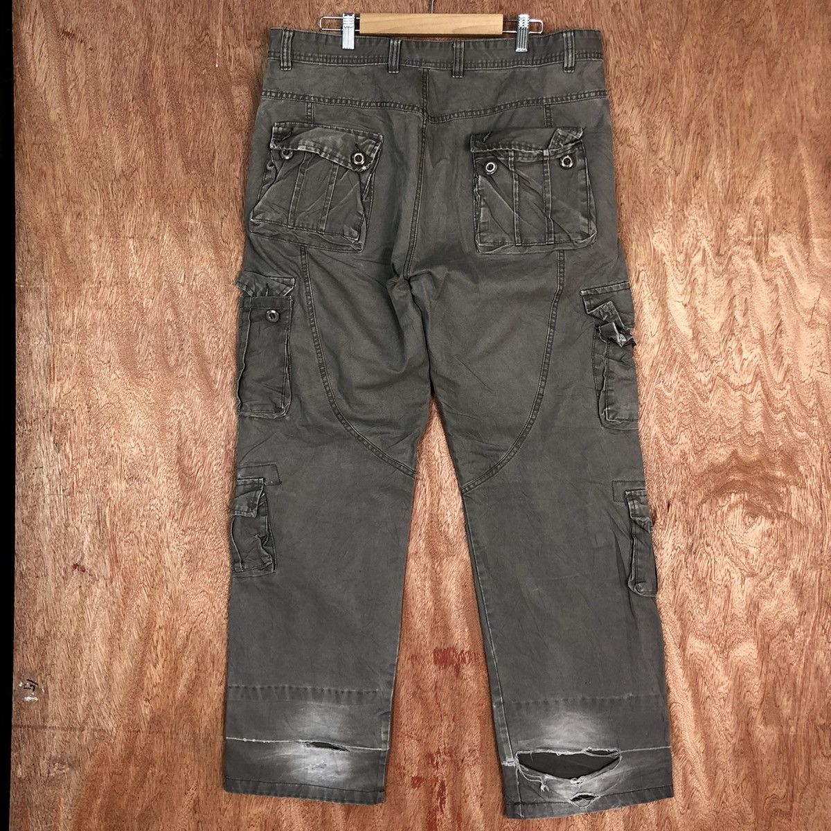 Faded Glory Japan Grey Faded MUltipocket Cargo Pants #c657DL Size US 35 - 10 Thumbnail