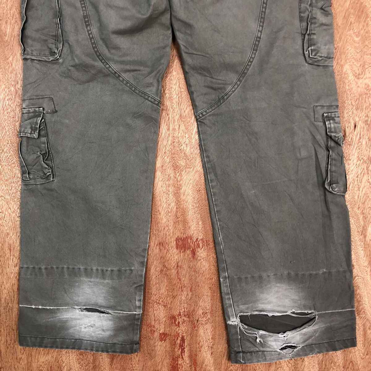 Faded Glory Japan Grey Faded MUltipocket Cargo Pants #c657DL Size US 35 - 12 Thumbnail
