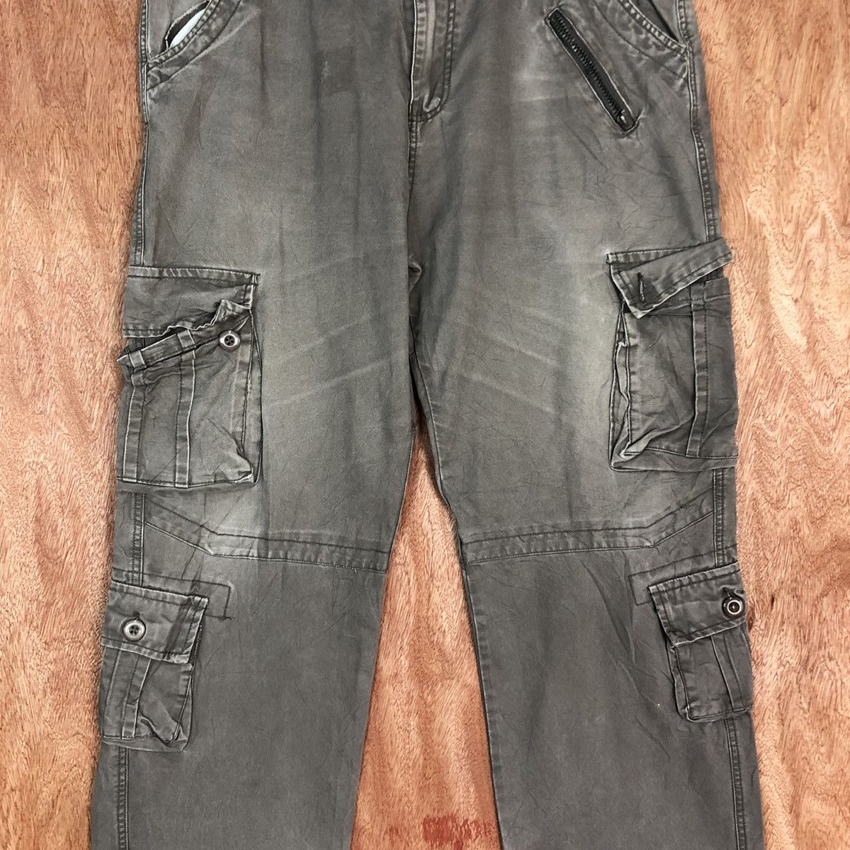 Faded Glory Japan Grey Faded MUltipocket Cargo Pants #c657DL Size US 35 - 4 Thumbnail