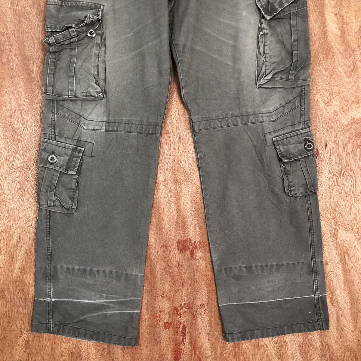 Faded Glory Japan Grey Faded MUltipocket Cargo Pants #c657DL Size US 35 - 3 Thumbnail