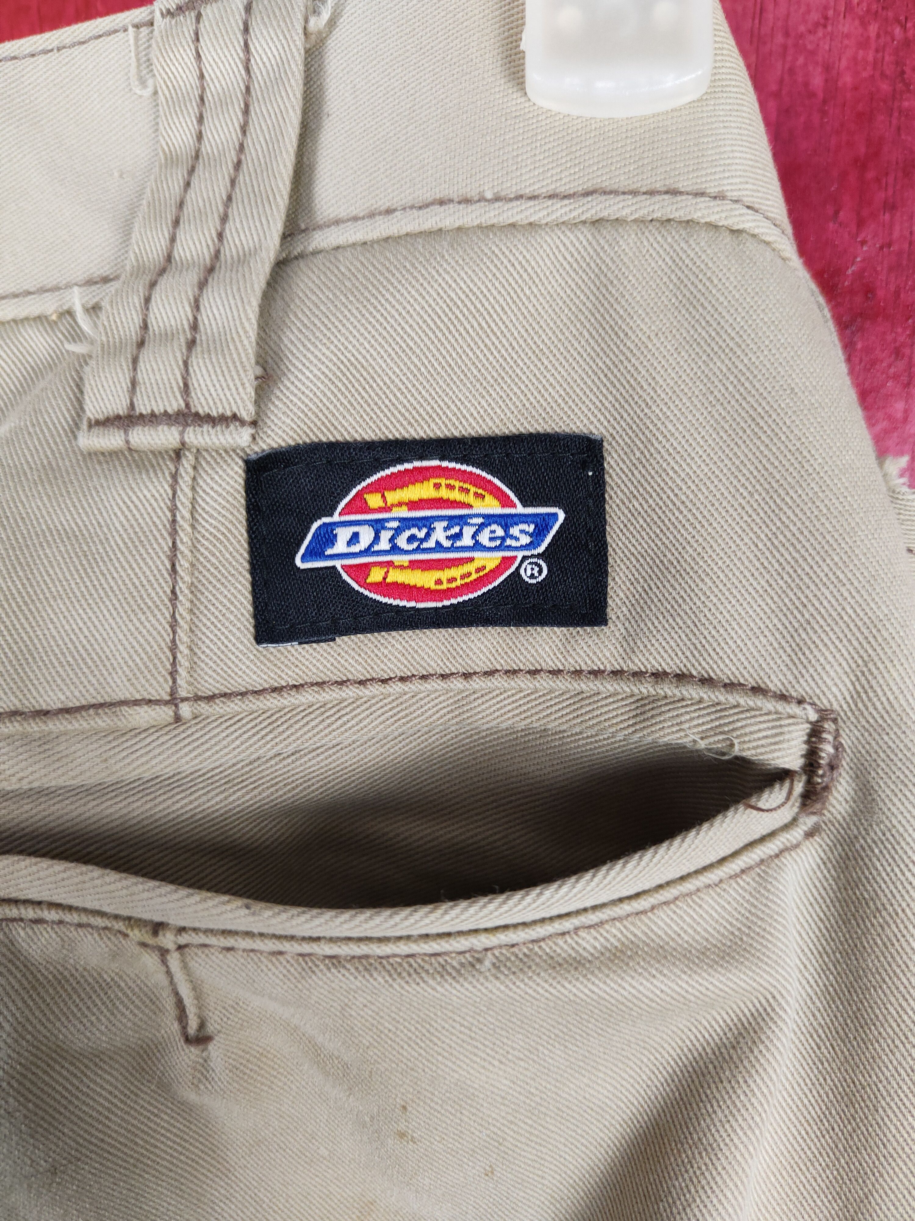 Dickies Dickies Brown distressed faded double knee cargo Pants #4842 Size US 31 - 18 Thumbnail