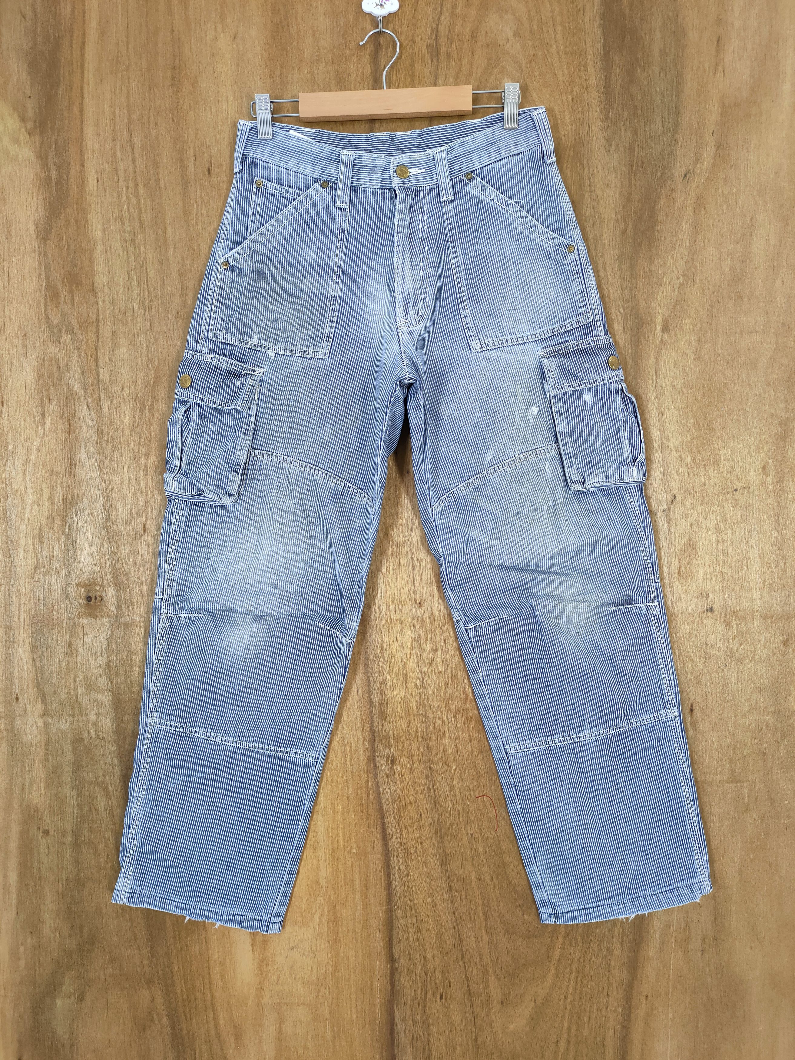 VINTAGE DOGMAN HICKORY STRIPED CARGO PANTS