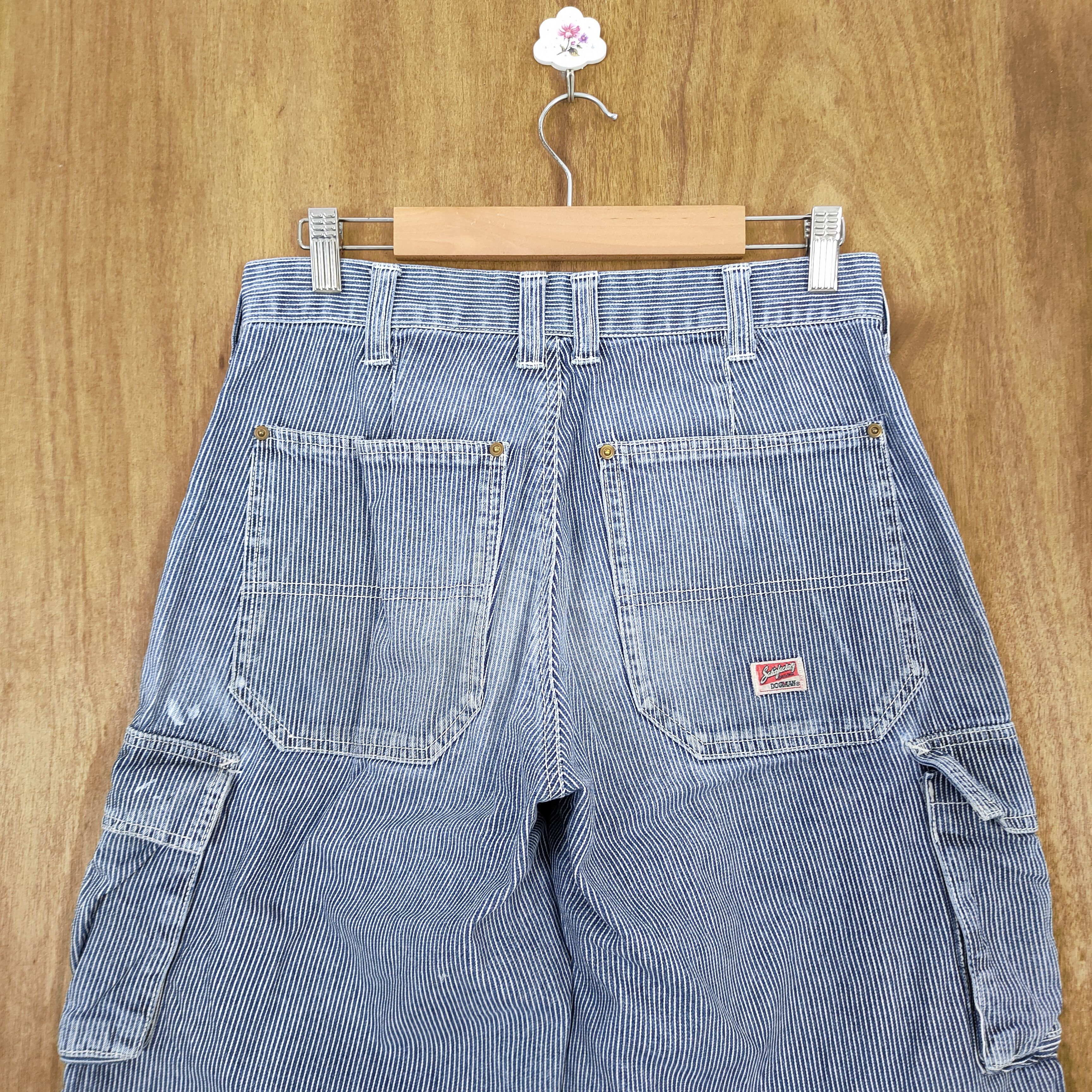 Japanese Brand × Vintage VINTAGE DOGMAN HICKORY STRIPED CARGO PANTS Size US 29 - 11 Thumbnail