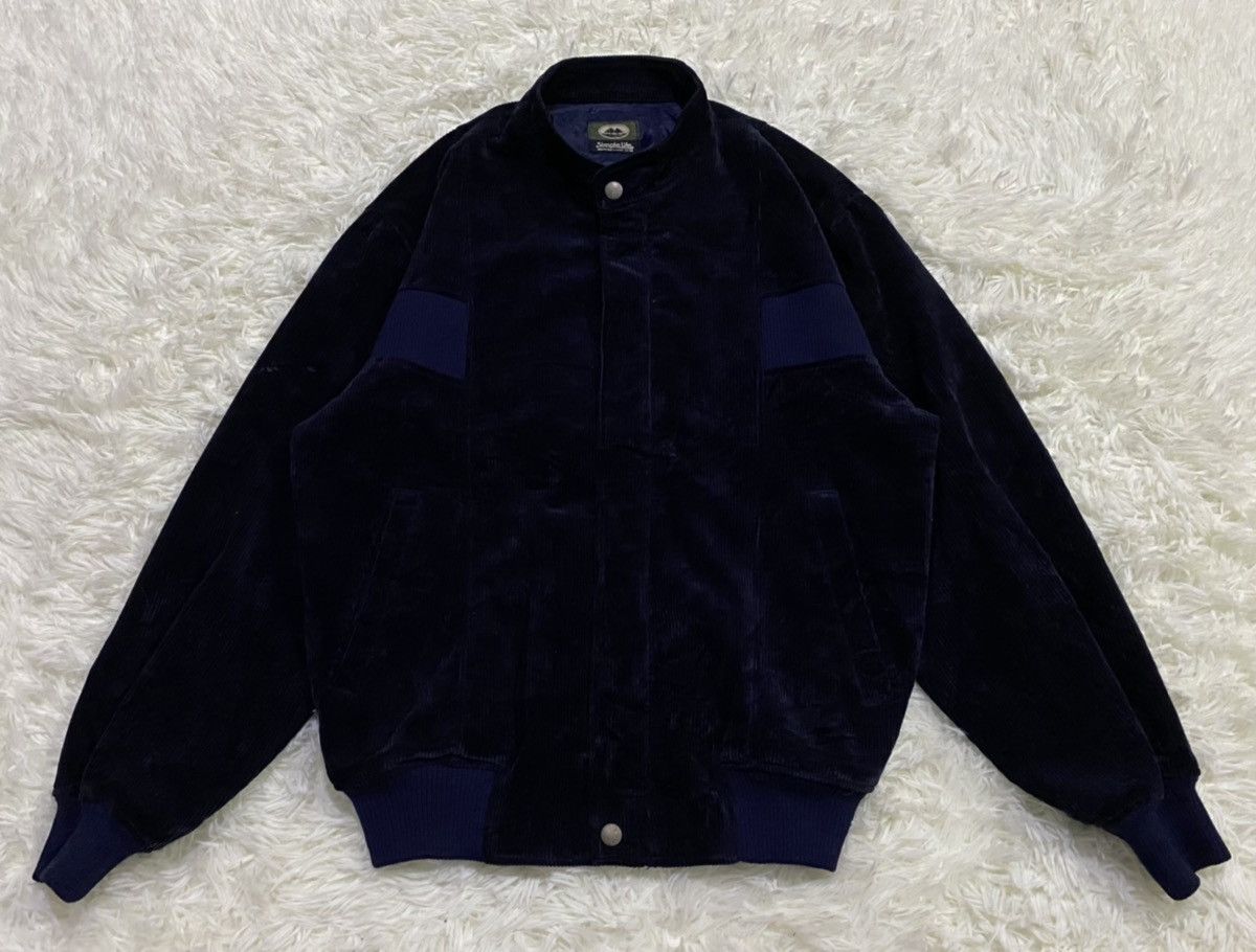 Japanese Brand Simple Life Velvet Jacket in Dark Blue Size US M / EU 48-50 / 2 - 1 Thumbnail