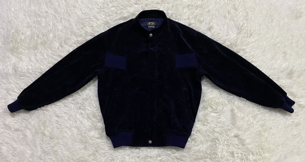 Japanese Brand Simple Life Velvet Jacket in Dark Blue Size US M / EU 48-50 / 2 - 2 Thumbnail