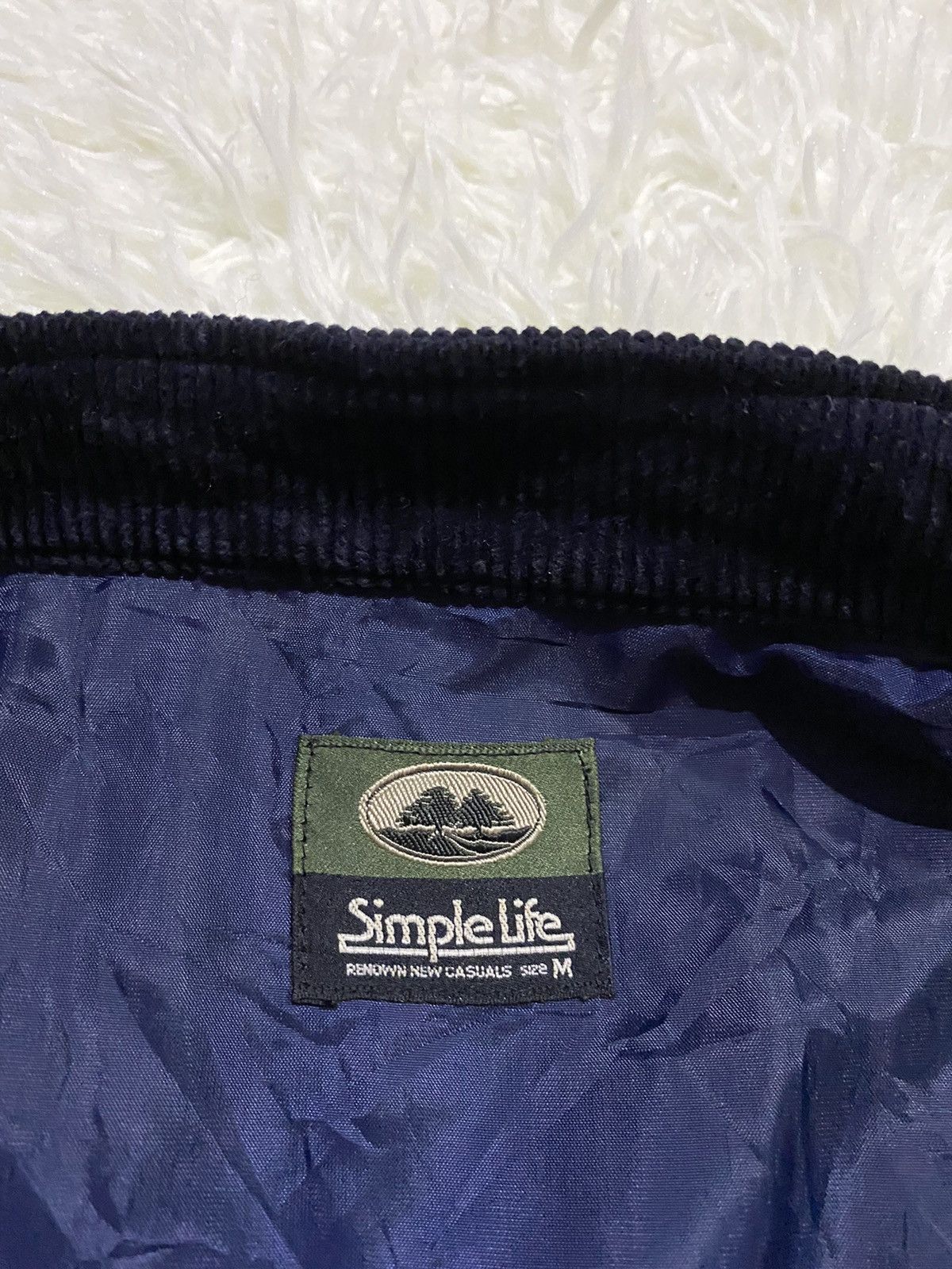 Japanese Brand Simple Life Velvet Jacket in Dark Blue Size US M / EU 48-50 / 2 - 8 Thumbnail