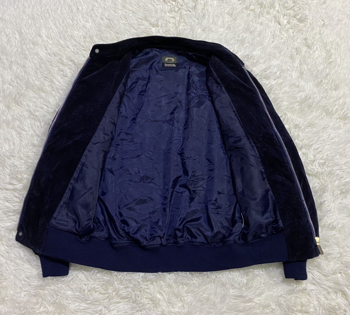 Japanese Brand Simple Life Velvet Jacket in Dark Blue Size US M / EU 48-50 / 2 - 7 Thumbnail