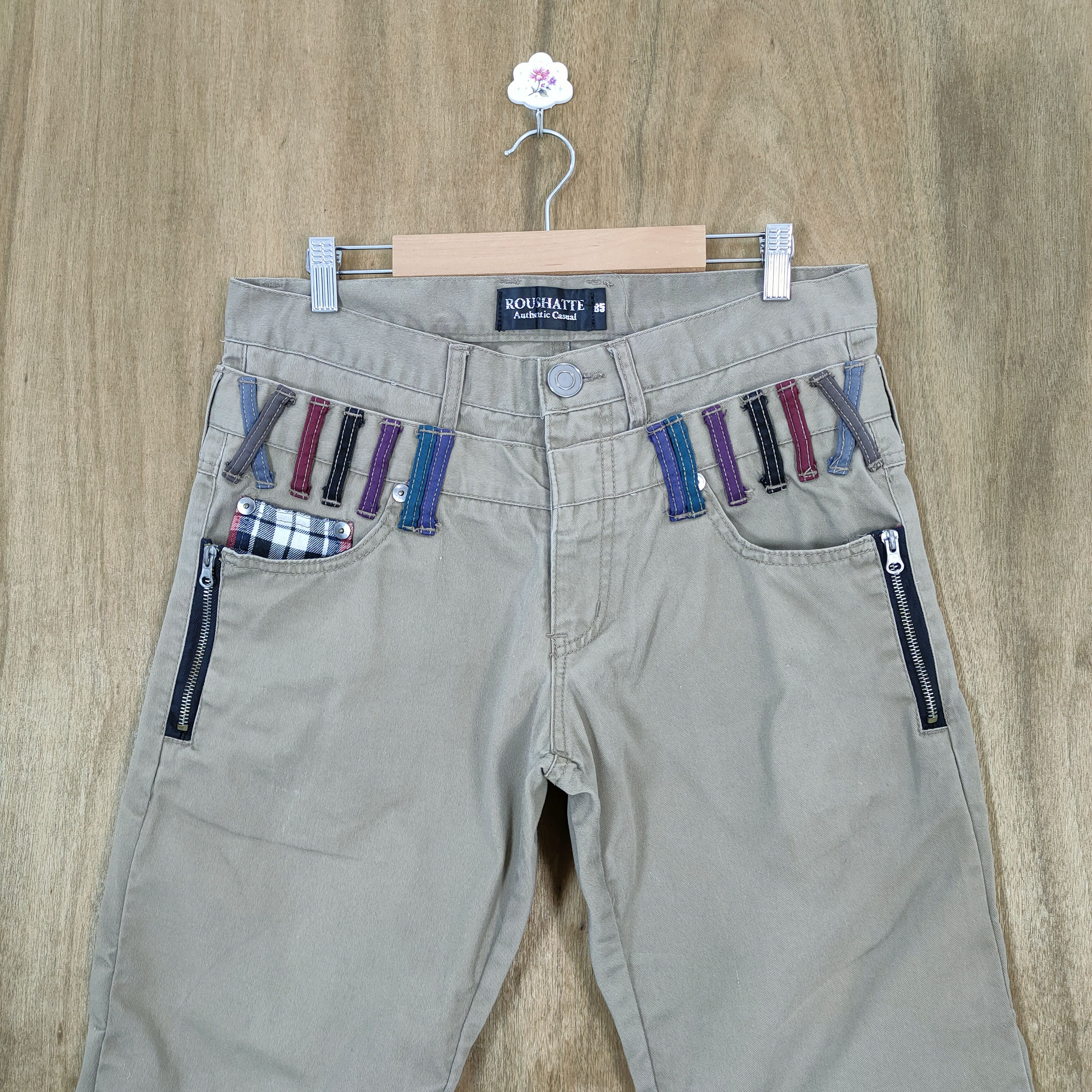 Japanese Brand ROUSHATE DOUBLE WAIST DISTRESSED PANTS Size US 32 / EU 48 - 4 Thumbnail
