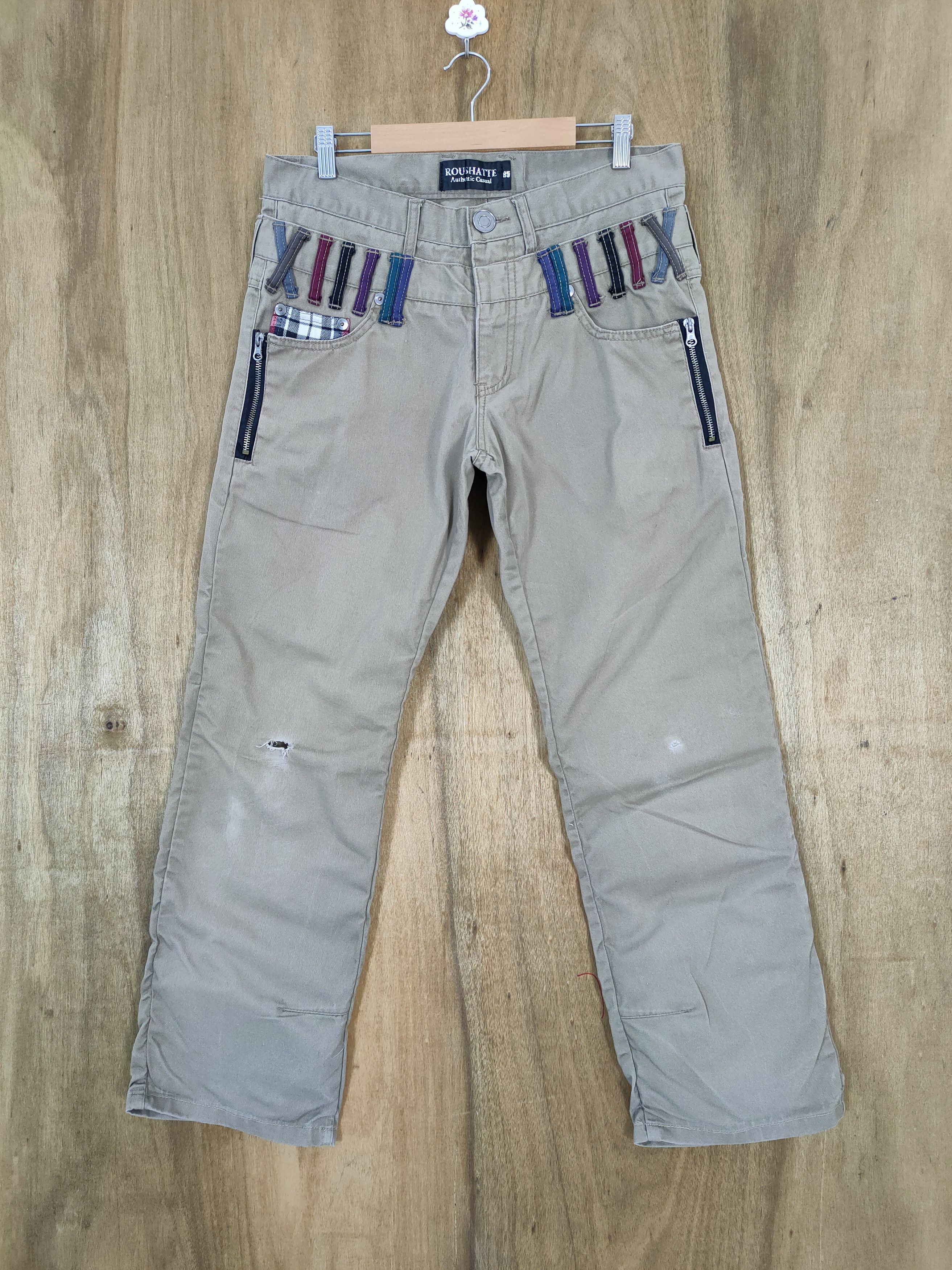 Japanese Brand ROUSHATE DOUBLE WAIST DISTRESSED PANTS Size US 32 / EU 48 - 1 Thumbnail
