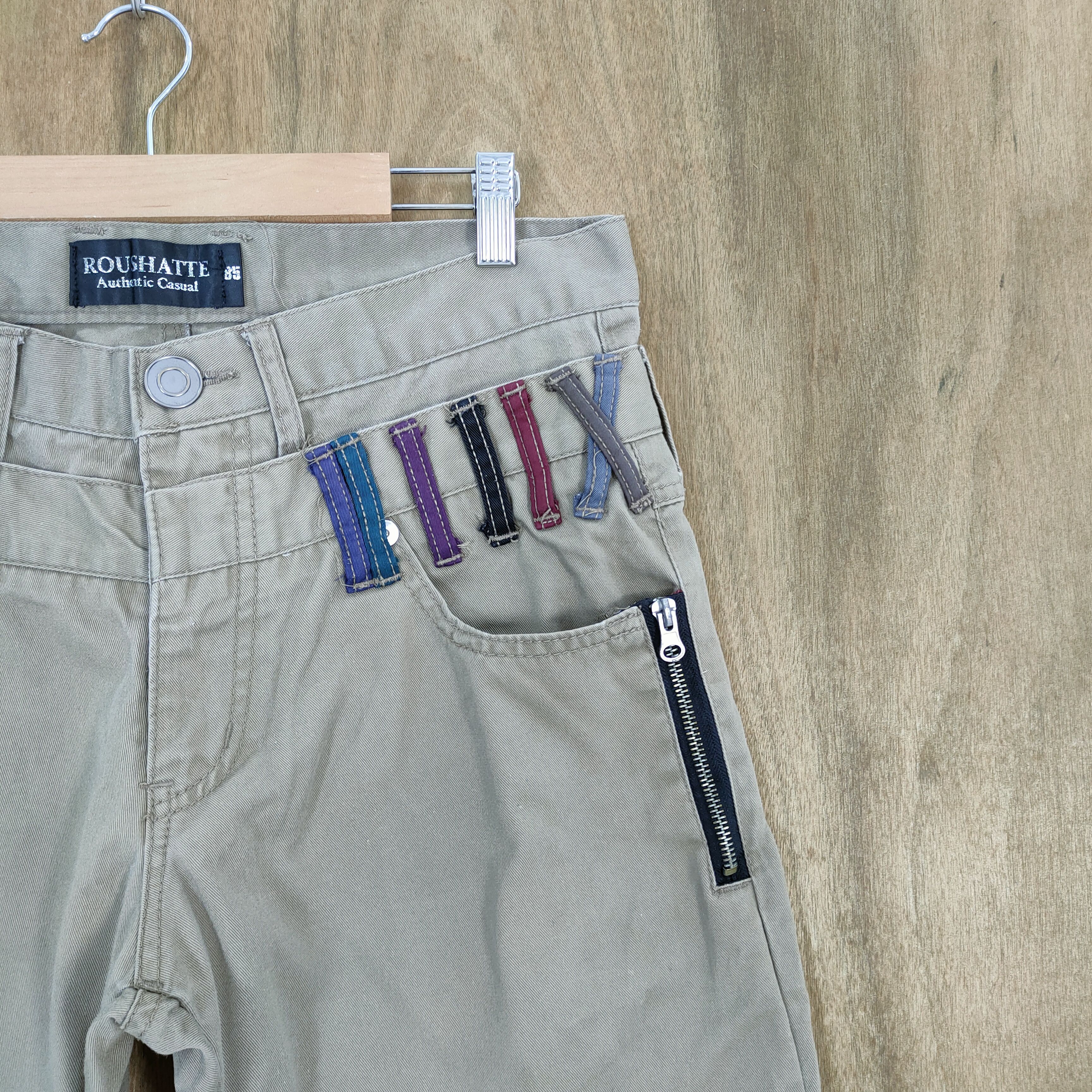 Japanese Brand ROUSHATE DOUBLE WAIST DISTRESSED PANTS Size US 32 / EU 48 - 7 Thumbnail