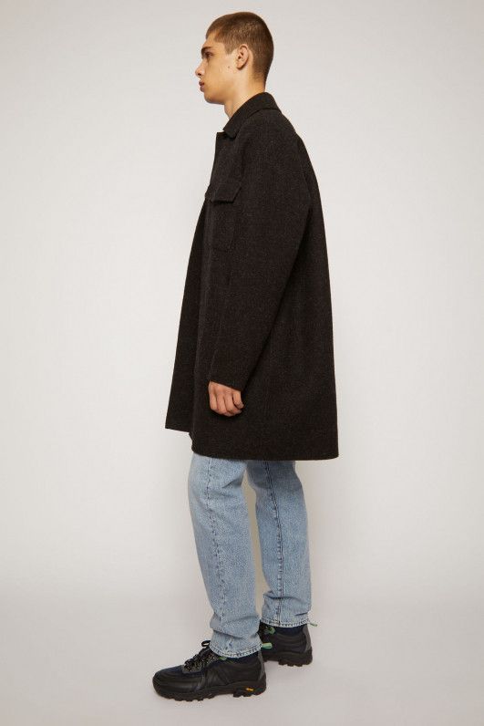 Acne Studios Damman Mel Double Coat Anthracite Black wool Jacket 48 M Size US M / EU 48-50 / 2 - 6 Thumbnail