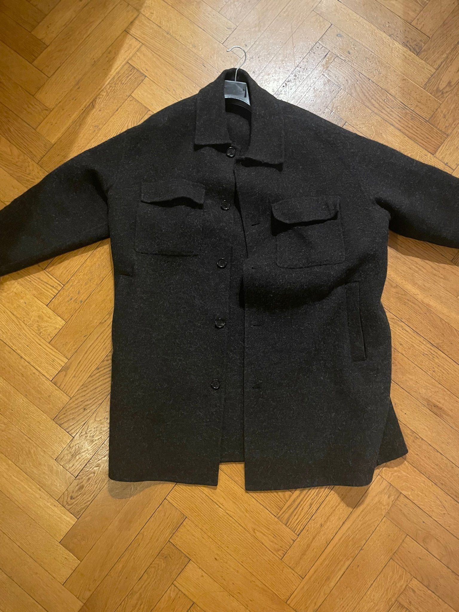 Acne Studios Damman Mel Double Coat Anthracite Black wool Jacket 48 M Size US M / EU 48-50 / 2 - 1 Thumbnail
