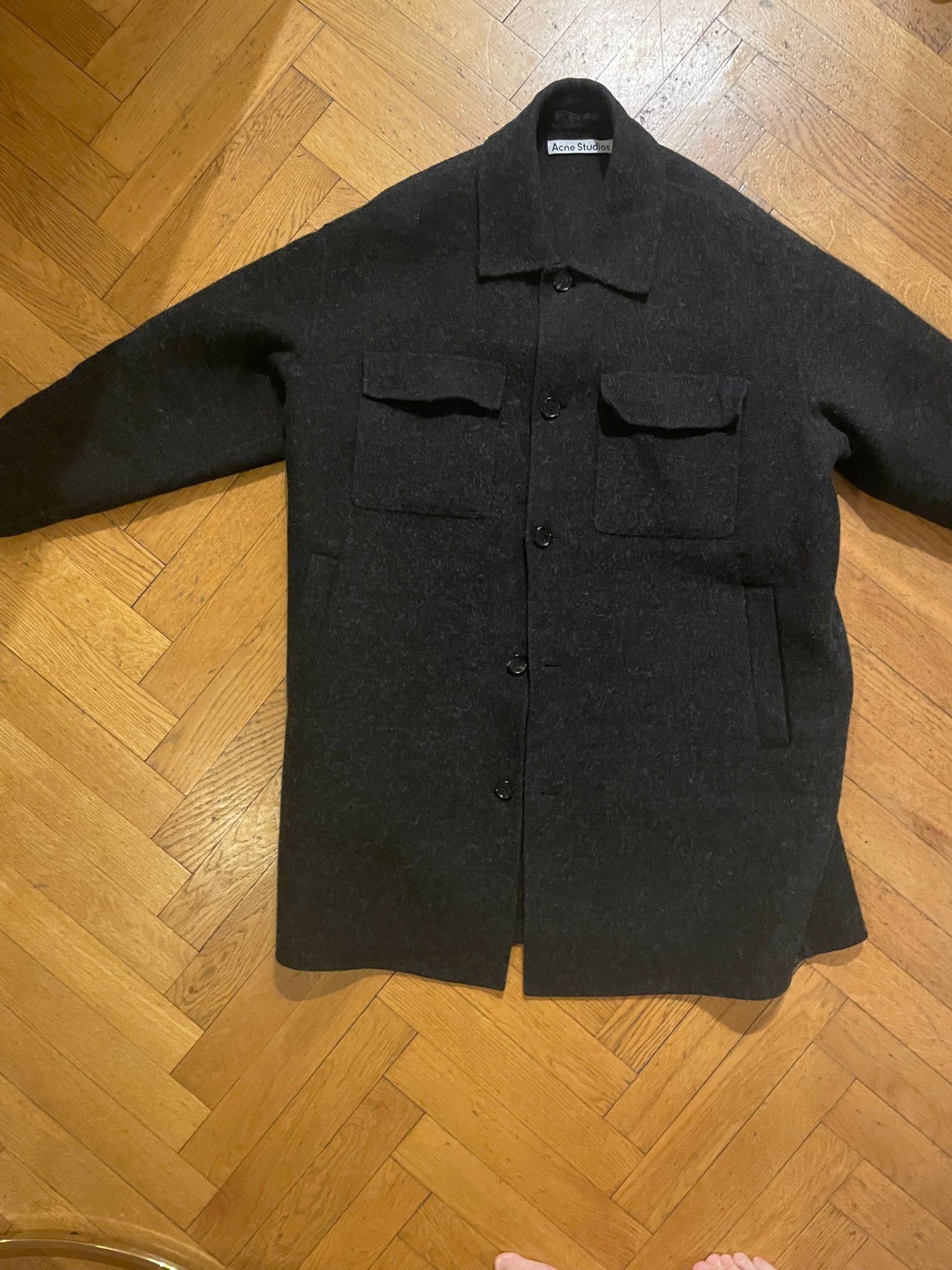 Acne Studios Damman Mel Double Coat Anthracite Black wool Jacket 48 M Size US M / EU 48-50 / 2 - 2 Thumbnail