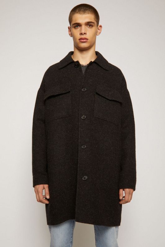 Acne Studios Damman Mel Double Coat Anthracite Black wool Jacket 48 M Size US M / EU 48-50 / 2 - 4 Thumbnail