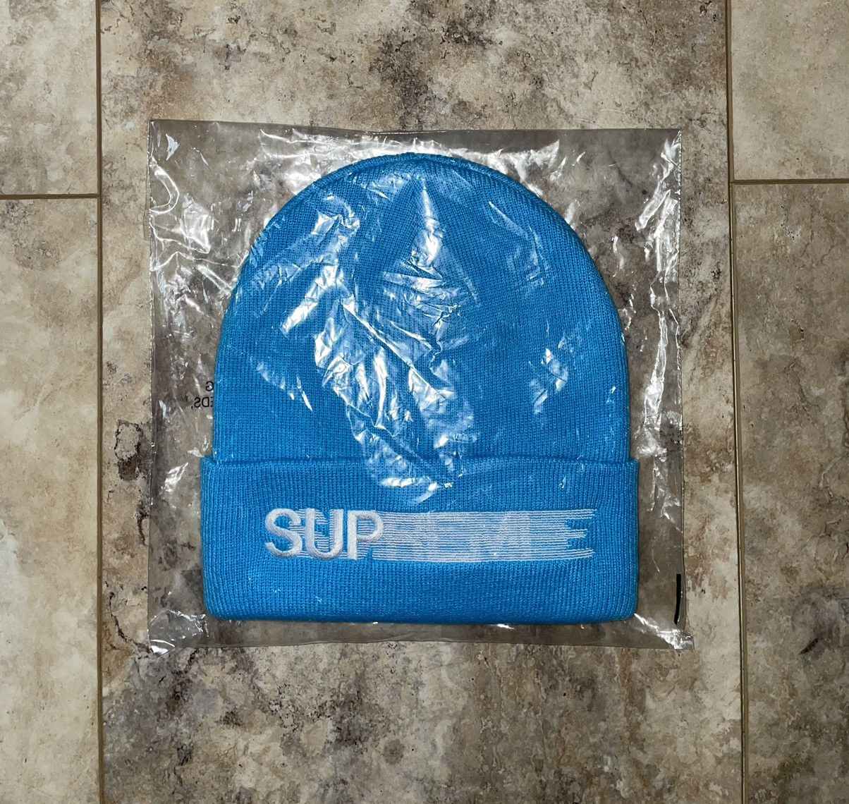 Pre-owned Supreme Motion Logo Beanie Bright Blue Ds Ss23