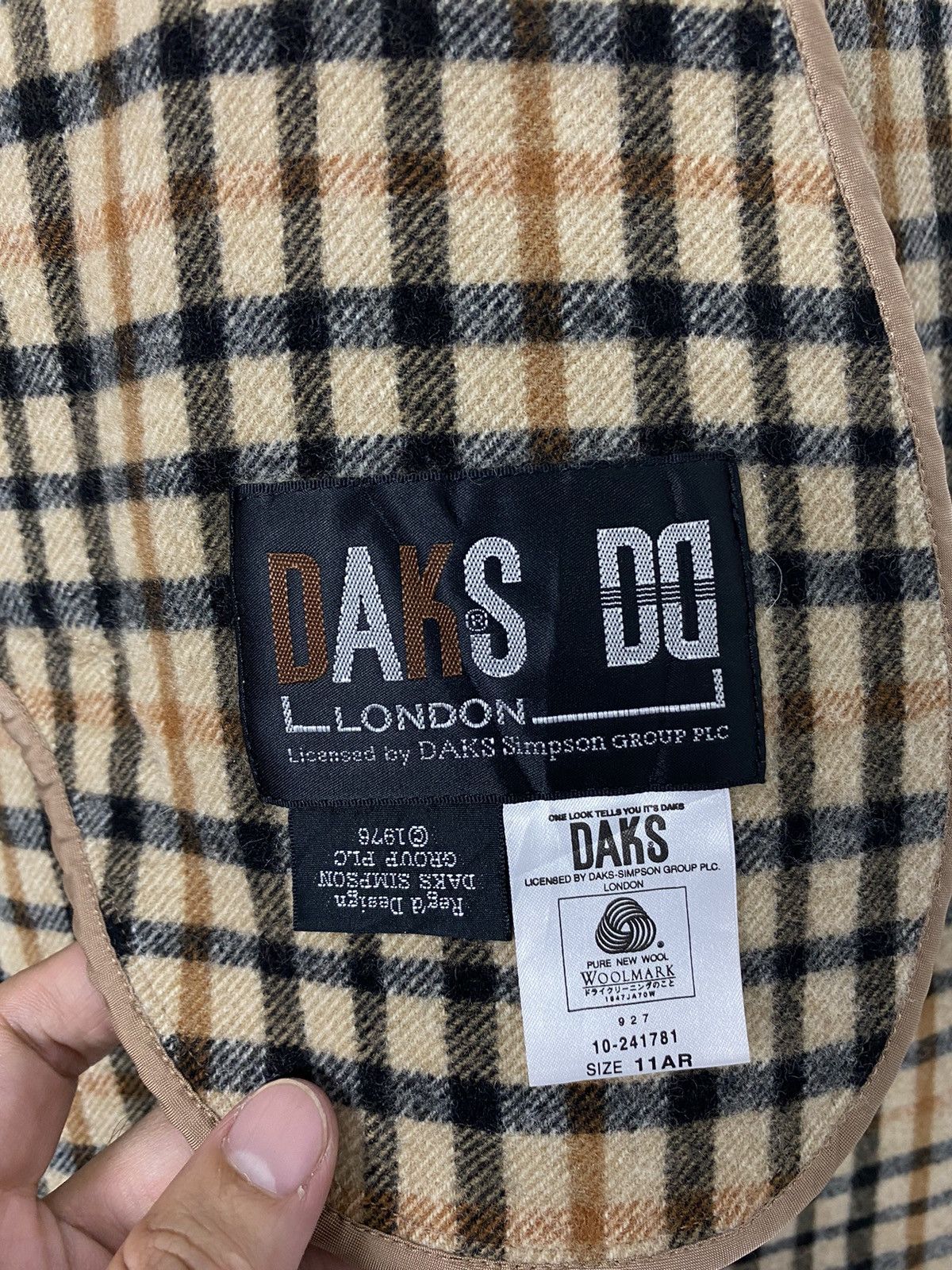 DAKS Rare‼️ Vintage Darks London Wool Coat Novacheck Inside Japan Size L / US 10 / IT 46 - 5 Thumbnail