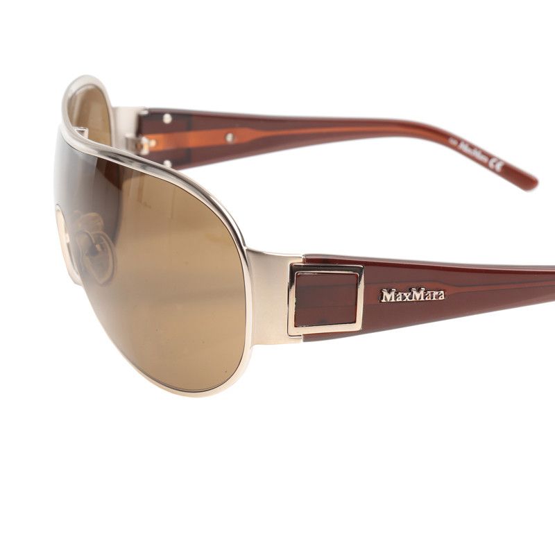 Max Mara Max Mara 00's Brown Aviator Mask Sunglasses Size ONE SIZE - 3 Thumbnail