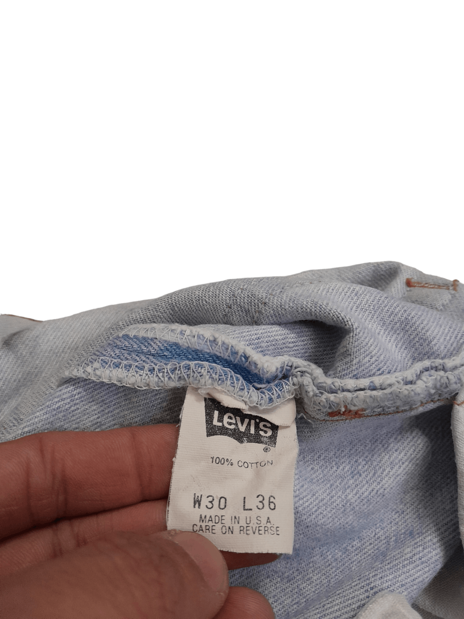 Levi's × Vintage 1989 Levis 501 Usa Denim Black Pole (E739) Size US 30 / EU 46 - 11 Thumbnail
