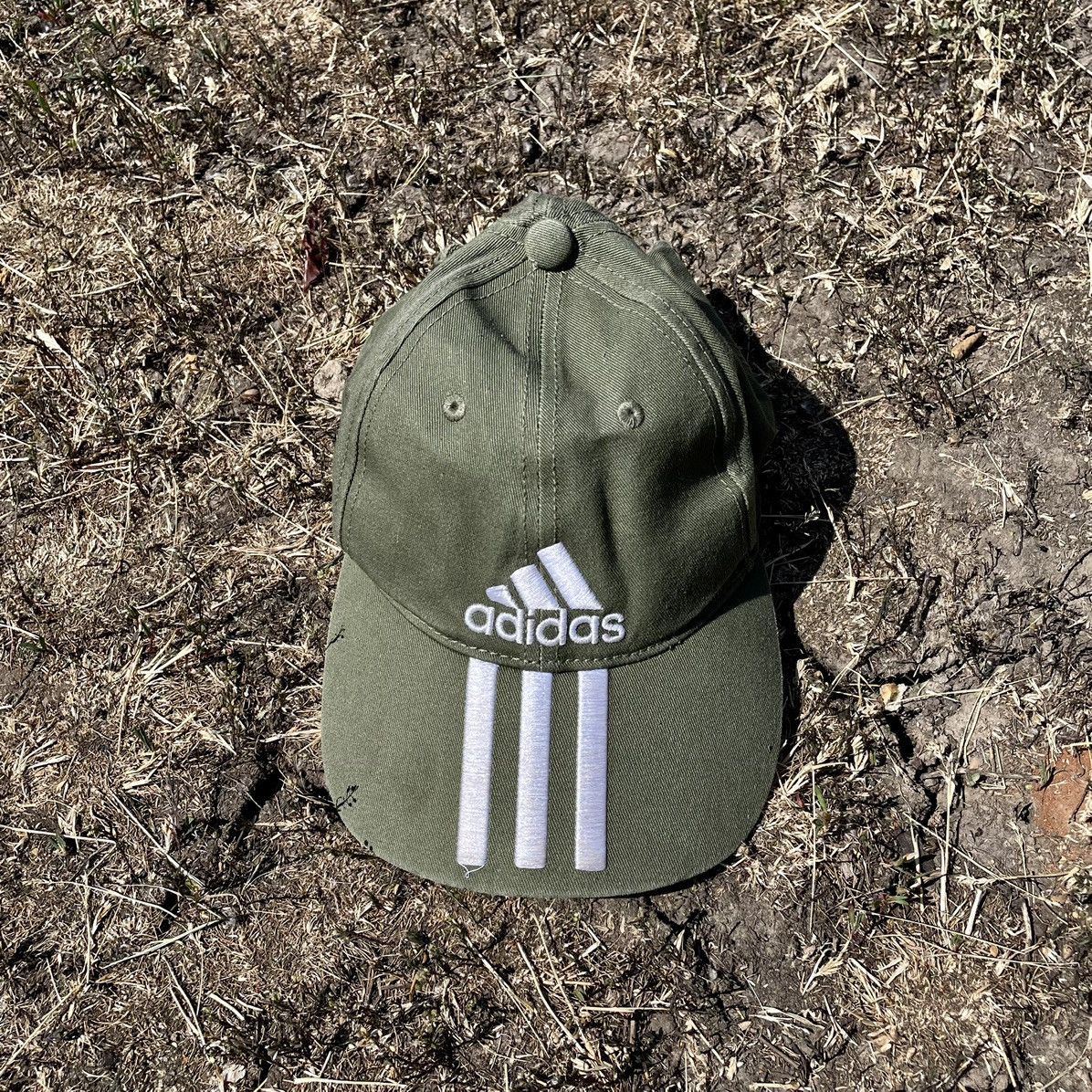Vintage Vintage Y2K Adidas Striped Cap Hat Streetwear Skate Faded OS Size ONE SIZE - 1 Thumbnail