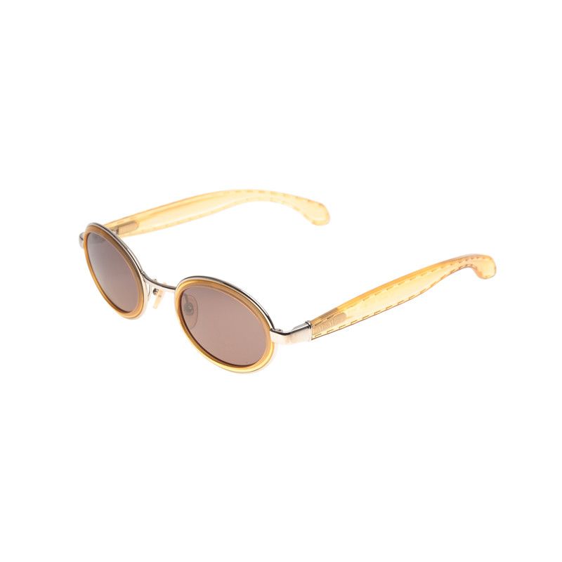 Max Mara Max Mara 90's Transparent Yellow Round Frame Sunglasses Size ONE SIZE - 2 Thumbnail