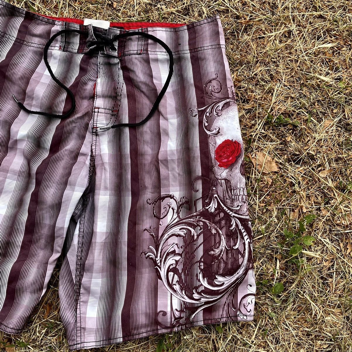 Vintage Vintage 90s Baggy Cargo Shorts Plaid Graphic Skate Streetwea Size US 34 / EU 50 - 3 Thumbnail