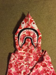 Bape ABC Shark Full Zip Hoodie Pink