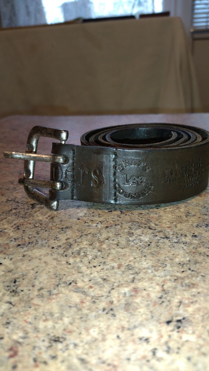 Lee Vintage 80' Lee Riders leather belt Size 44 - 1 Thumbnail