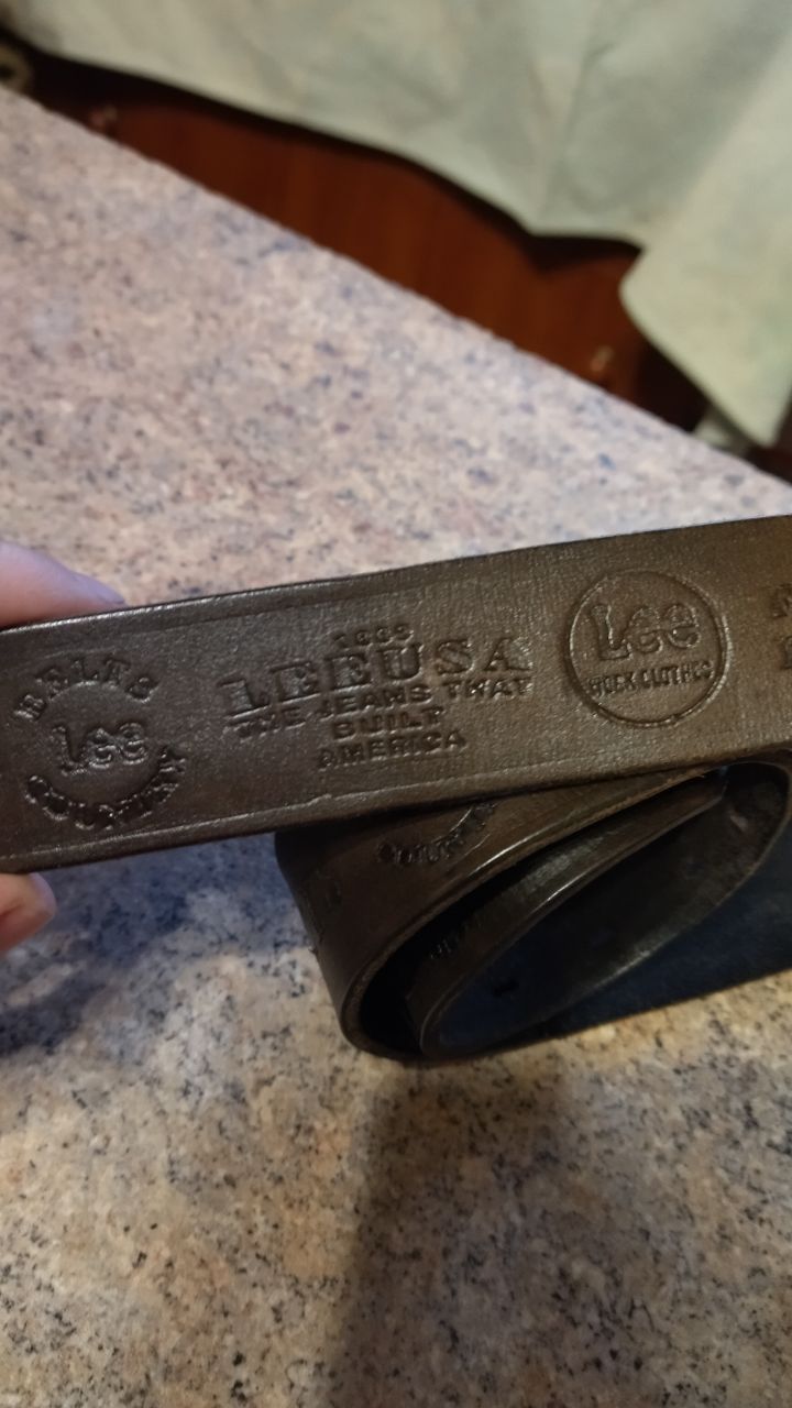 Lee Vintage 80' Lee Riders leather belt Size 44 - 6 Thumbnail