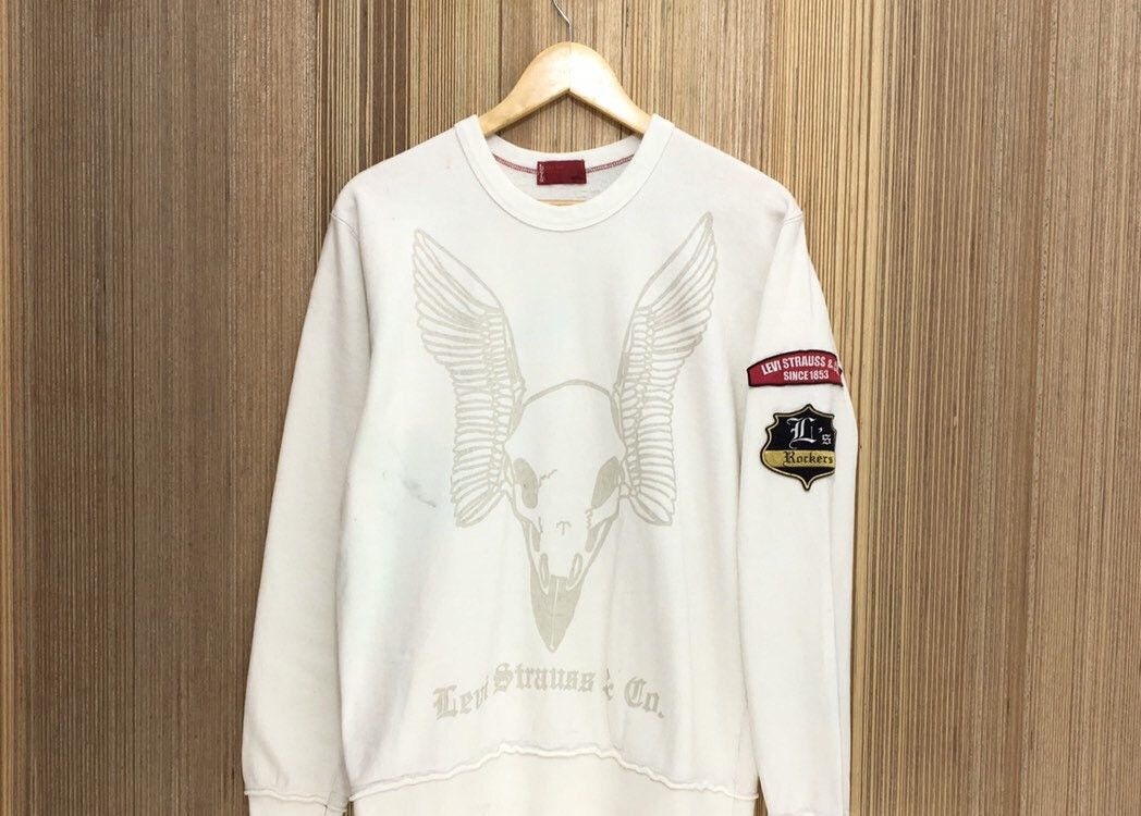 Levi's × Levi's Made & Crafted × Levi's Vintage Clothing Levis’s Skull Crewneck Sweatshirt Size US M / EU 48-50 / 2 - 2 Thumbnail
