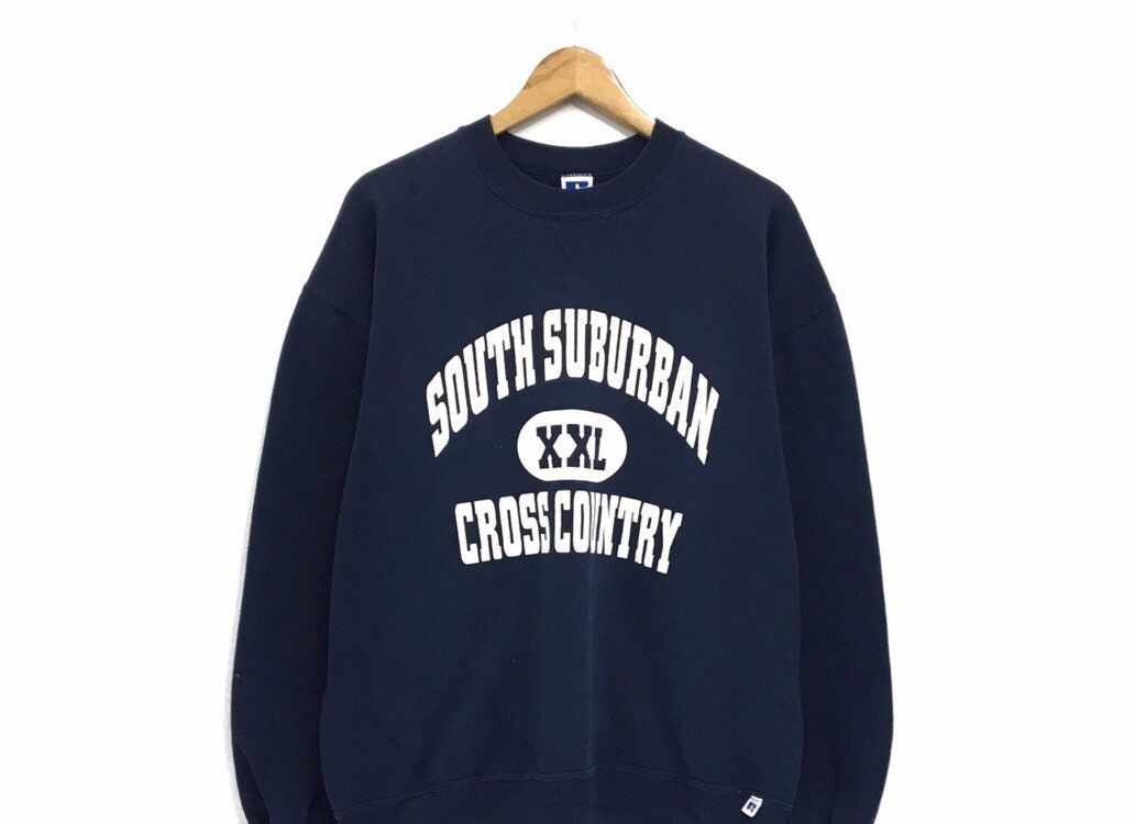 Russell Athletic × Vintage Vintage 90s Russell Athletic Cross Country Sweatshirt Size US XL / EU 56 / 4 - 4 Thumbnail