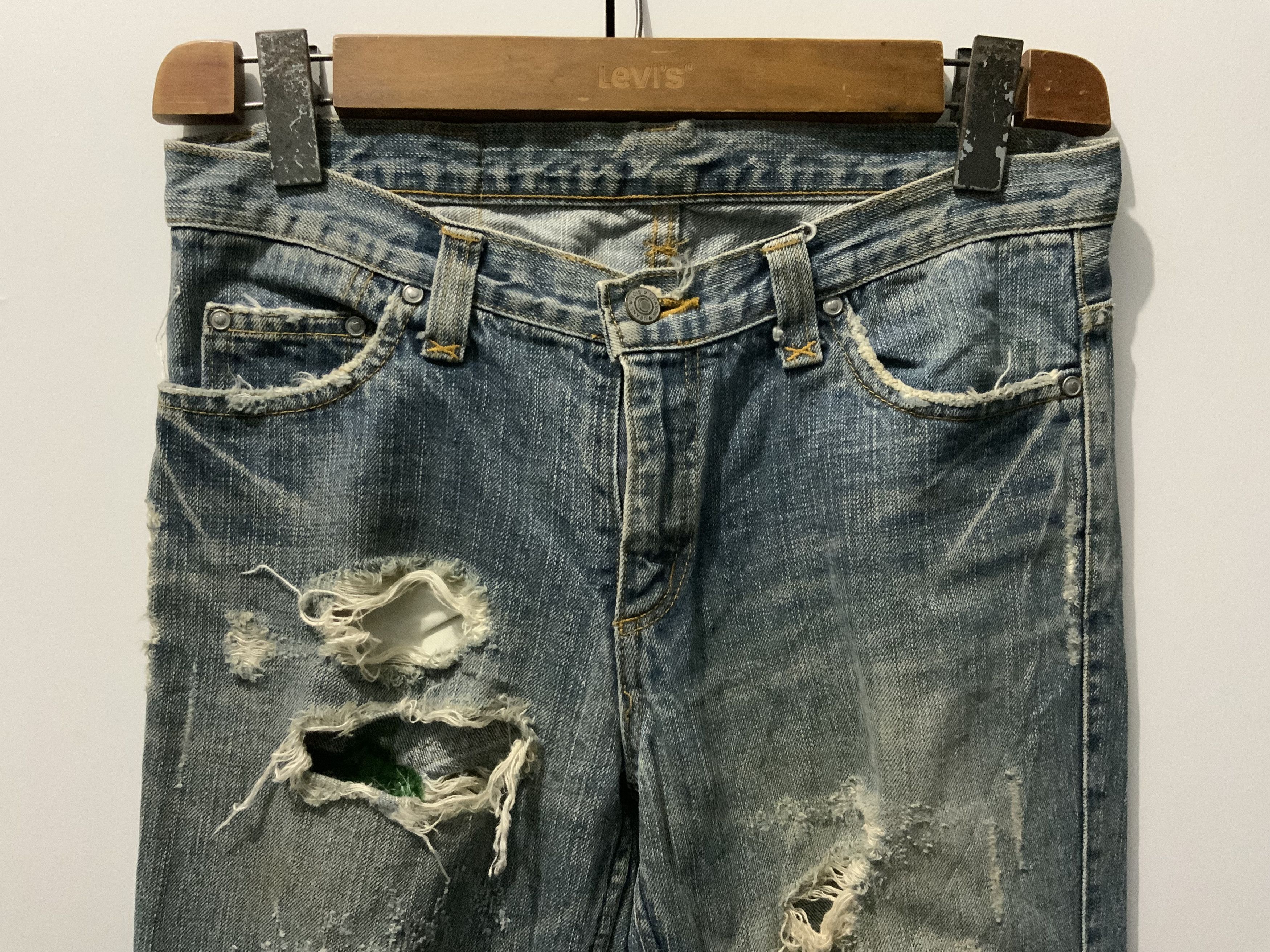 Japanese Brand Vintage Distressed Lois Crayon Japan Denim Jean Size US 31 - 3 Thumbnail