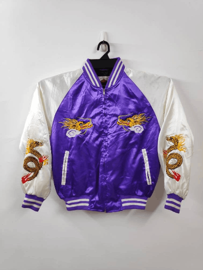 Vintage Sukajan Dragon Japan Embroidery Souvenir Jacket Size US L / EU 52-54 / 3 - 1 Thumbnail