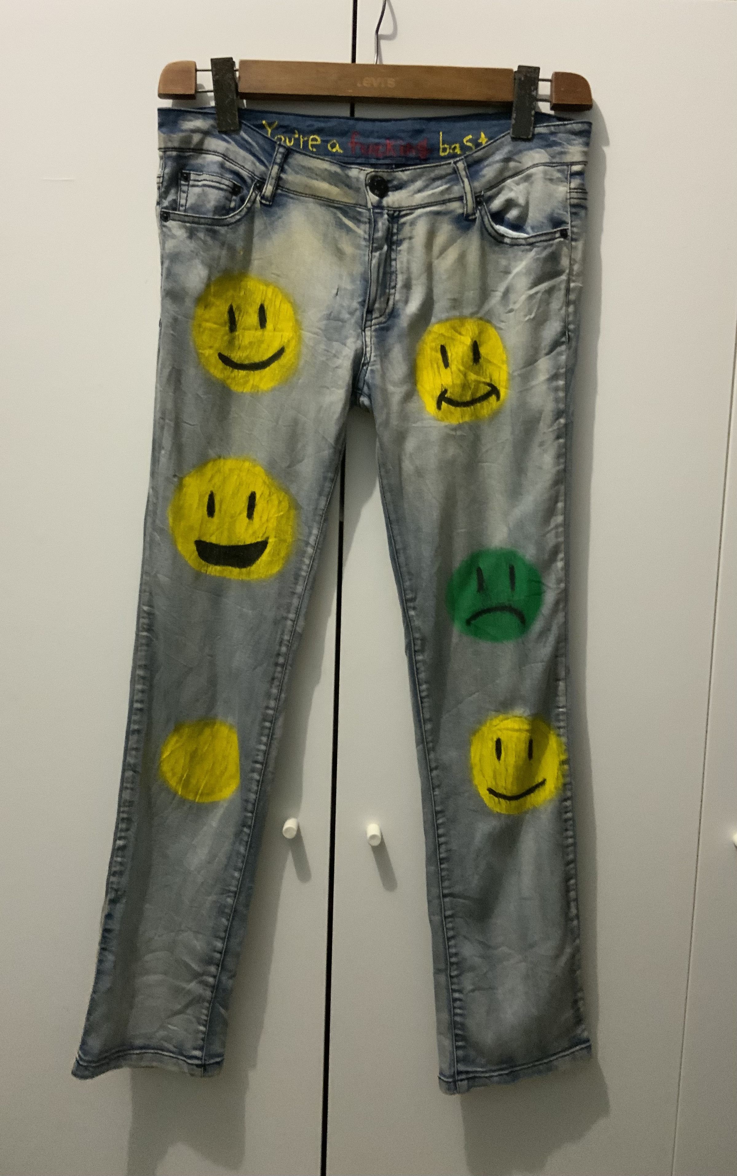 If Six Was Nine Smiley Rusty Streetwear Denim Jeans Size US 32 / EU 48 - 1 Thumbnail