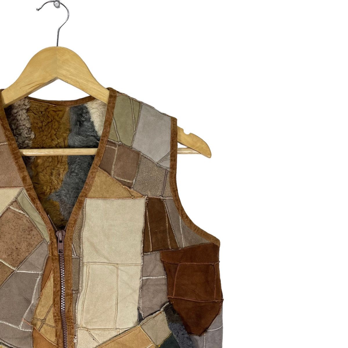 Japanese Brand 🌟LEATHER PATCHWORK DESIGNER VEST INSPIRED HAI SPORTING GEAR Size S / US 4 / IT 40 - 4 Thumbnail
