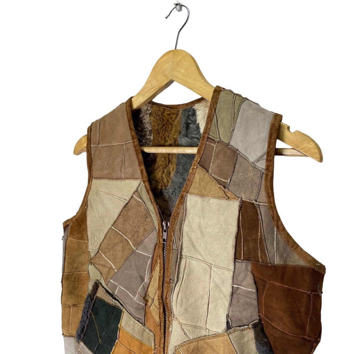 Japanese Brand 🌟LEATHER PATCHWORK DESIGNER VEST INSPIRED HAI SPORTING GEAR Size S / US 4 / IT 40 - 2 Thumbnail