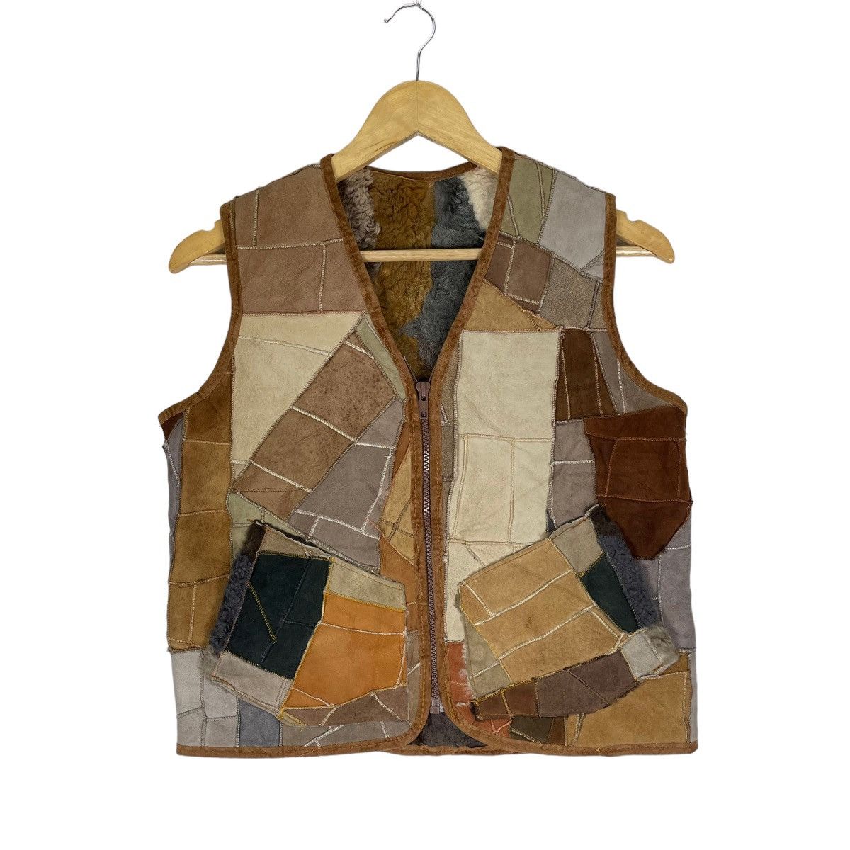 Japanese Brand 🌟LEATHER PATCHWORK DESIGNER VEST INSPIRED HAI SPORTING GEAR Size S / US 4 / IT 40 - 1 Thumbnail